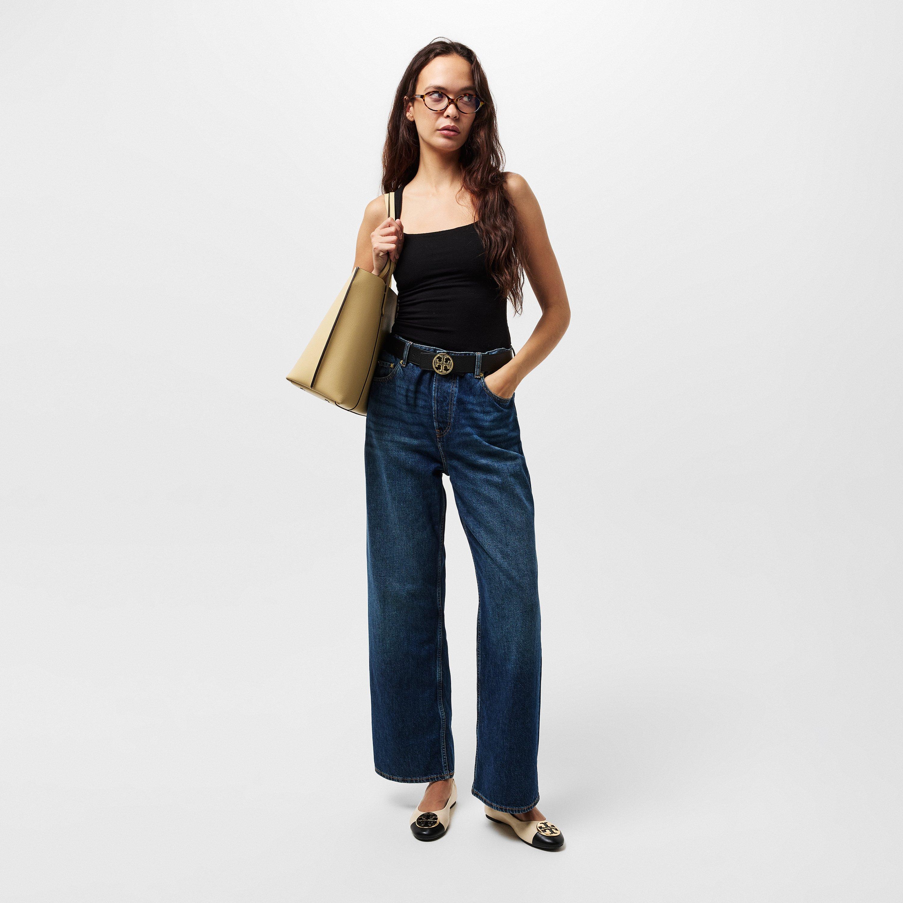 Cream / Black - Tory Burch - Women's Claire Ballet Pumps - 7