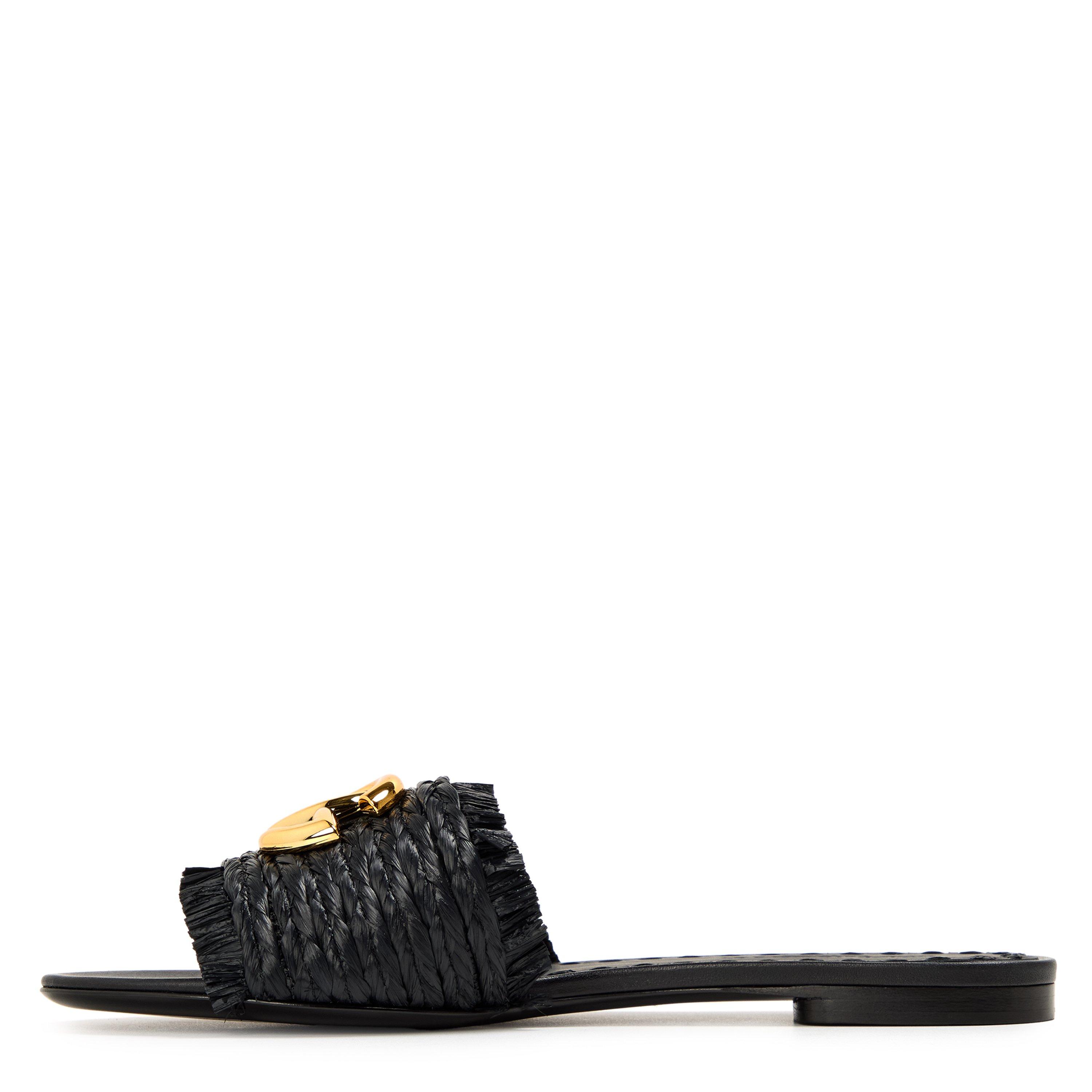 Nero - Dolce and Gabbana - DG Raffia Slide Ld61 - 2