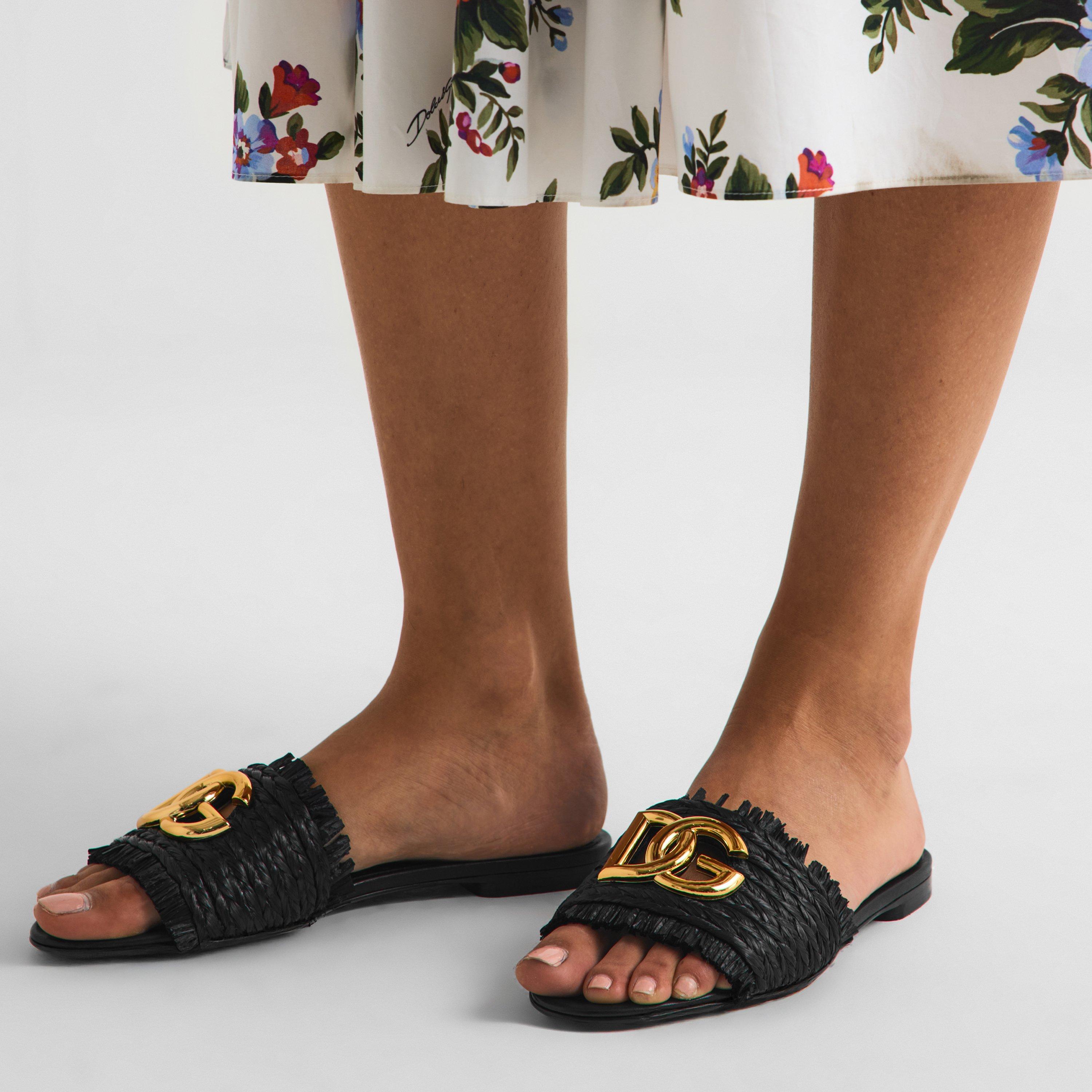 Nero - Dolce and Gabbana - DG Raffia Slide Ld61 - 3