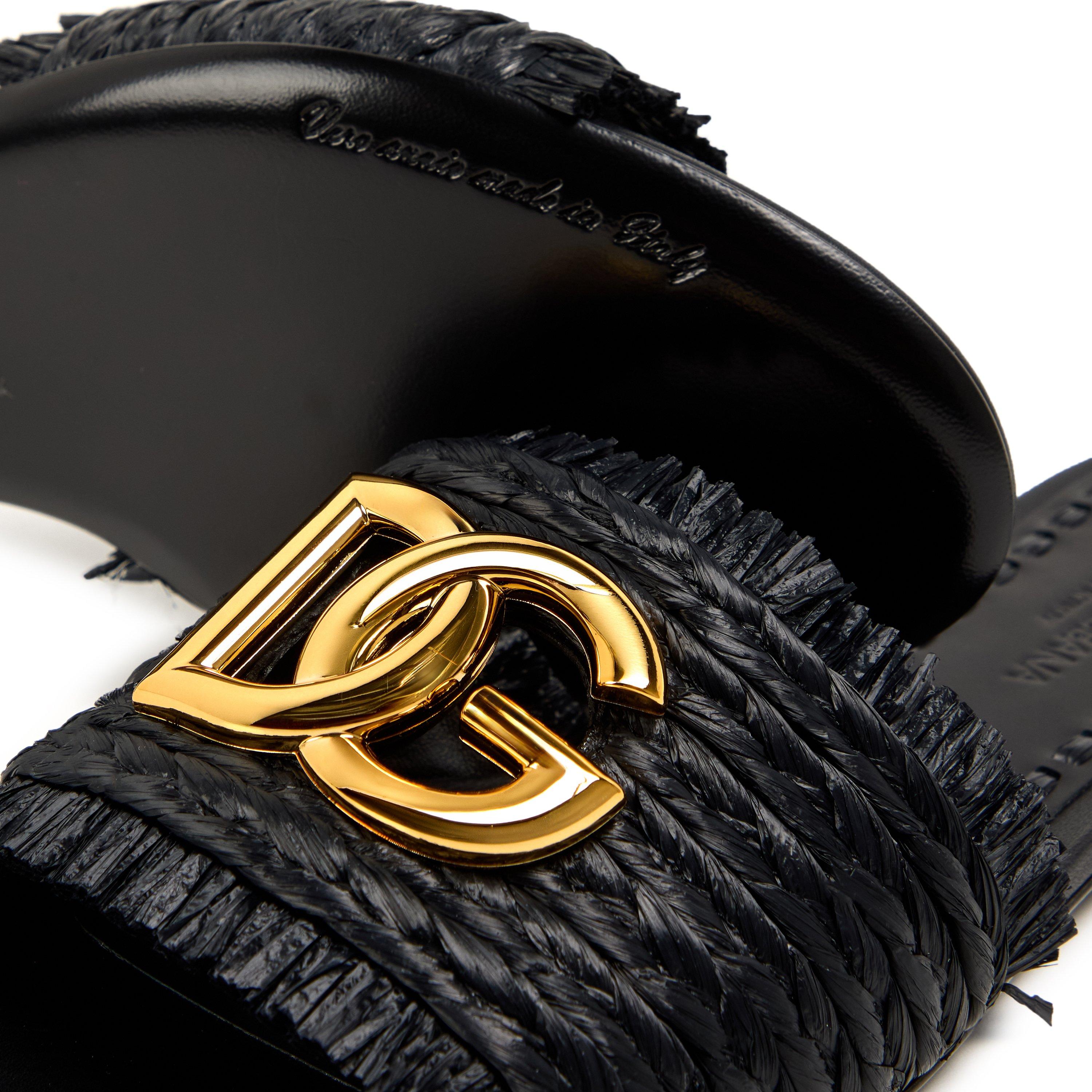 Nero - Dolce and Gabbana - DG Raffia Slide Ld61 - 3