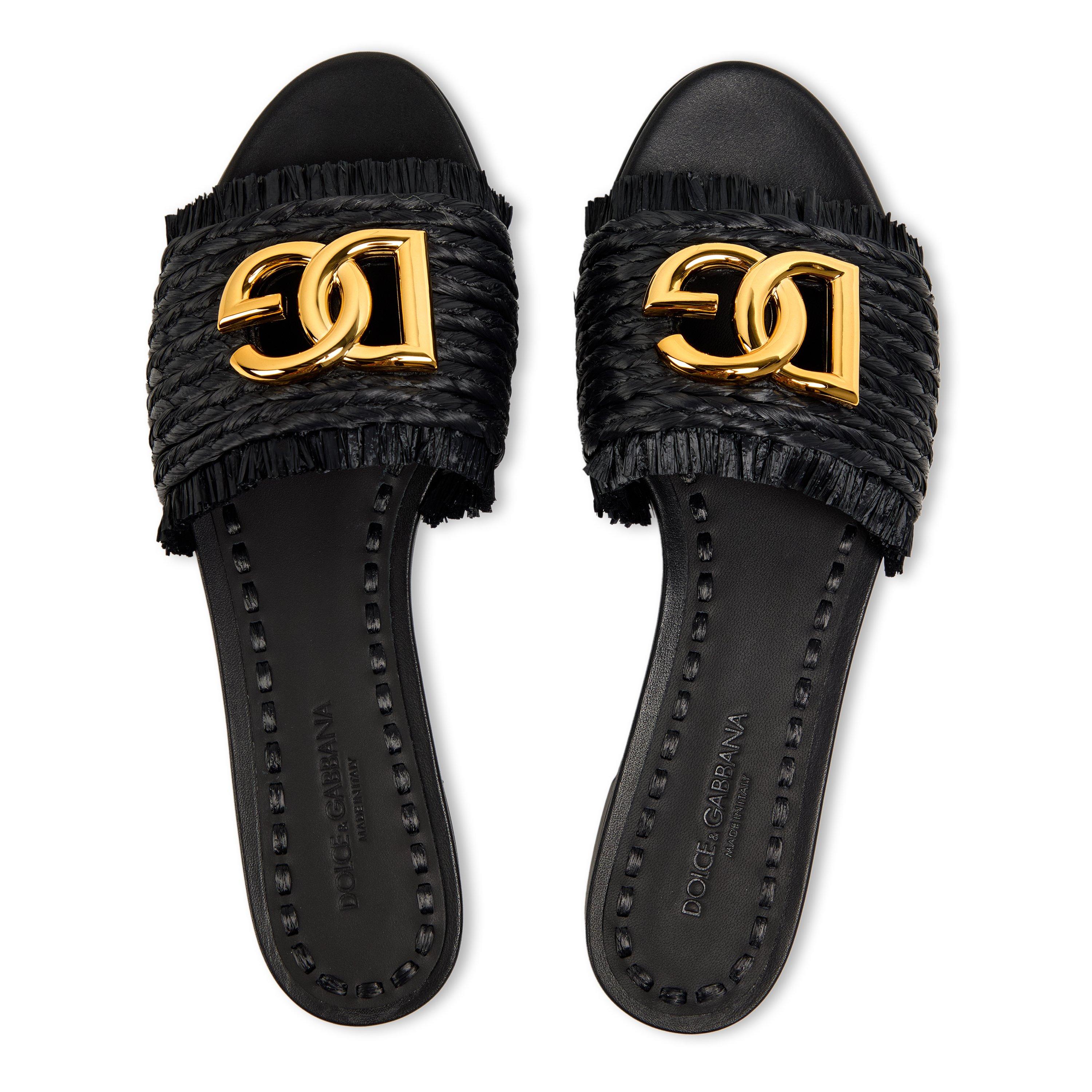 Nero - Dolce and Gabbana - DG Raffia Slide Ld61 - 4