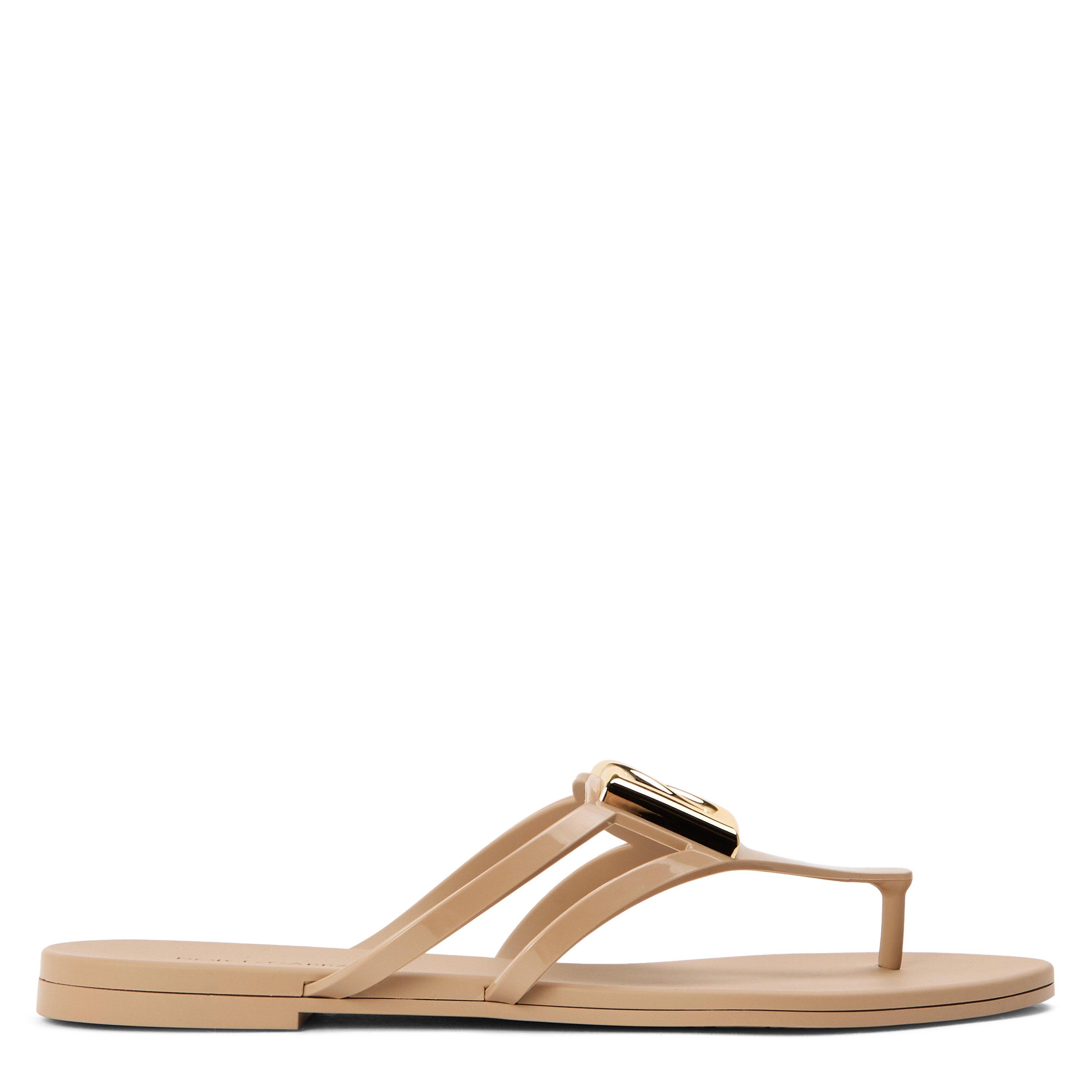 Dolce and Gabbana Womens Logo Thong Sandals - Cipria - Size 3 (36)