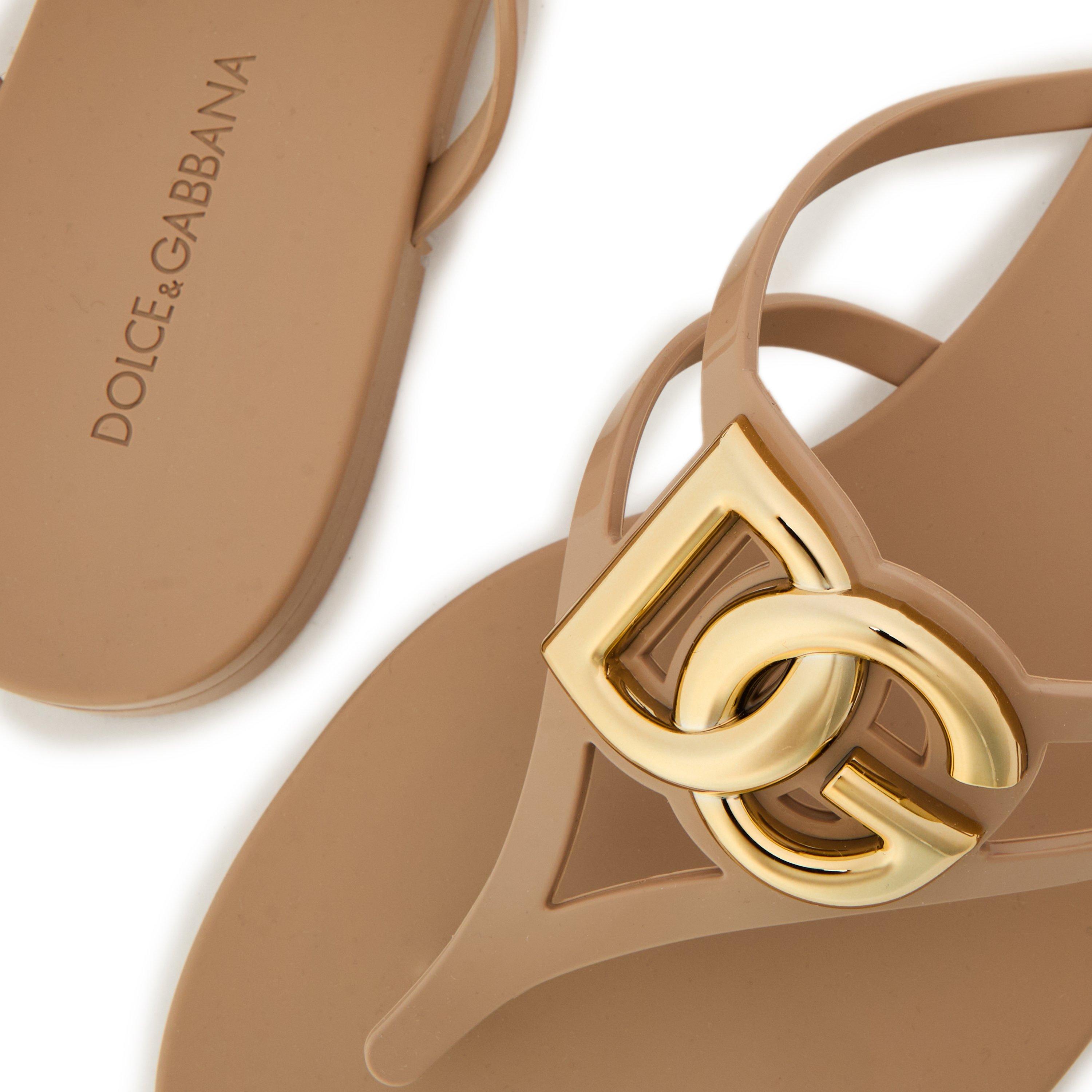 Cipria - Dolce and Gabbana - Womens Logo Thong Sandals - 4