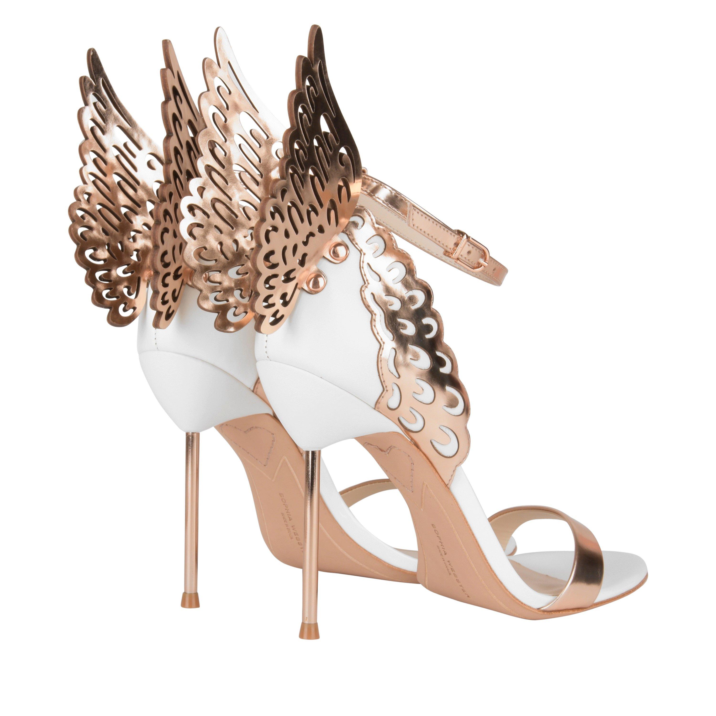 White/Gold - Sophia Webster - Evangeline Wing Heels - 4
