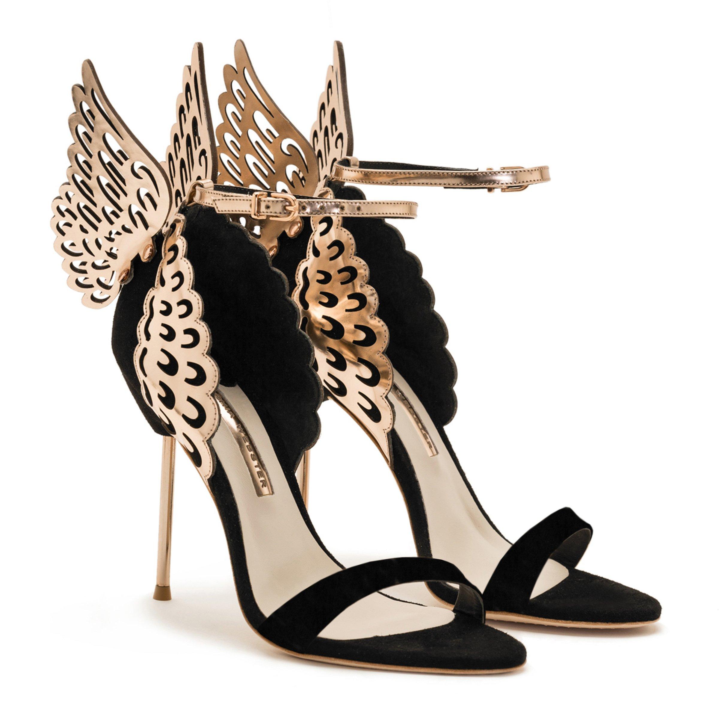Black/Gold - Sophia Webster - Evangeline Wing Heels - 3