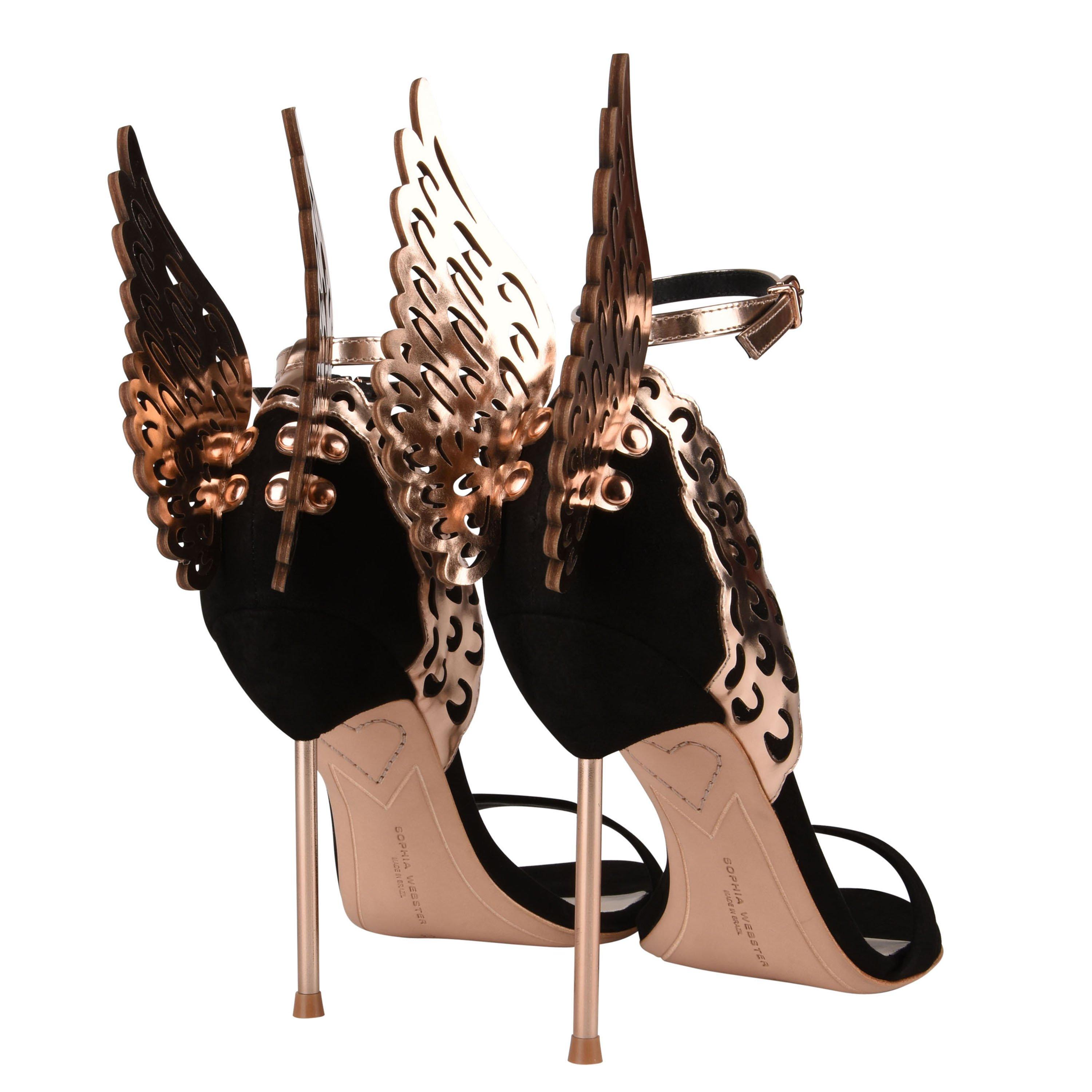 Black/Gold - Sophia Webster - Evangeline Wing Heels - 5