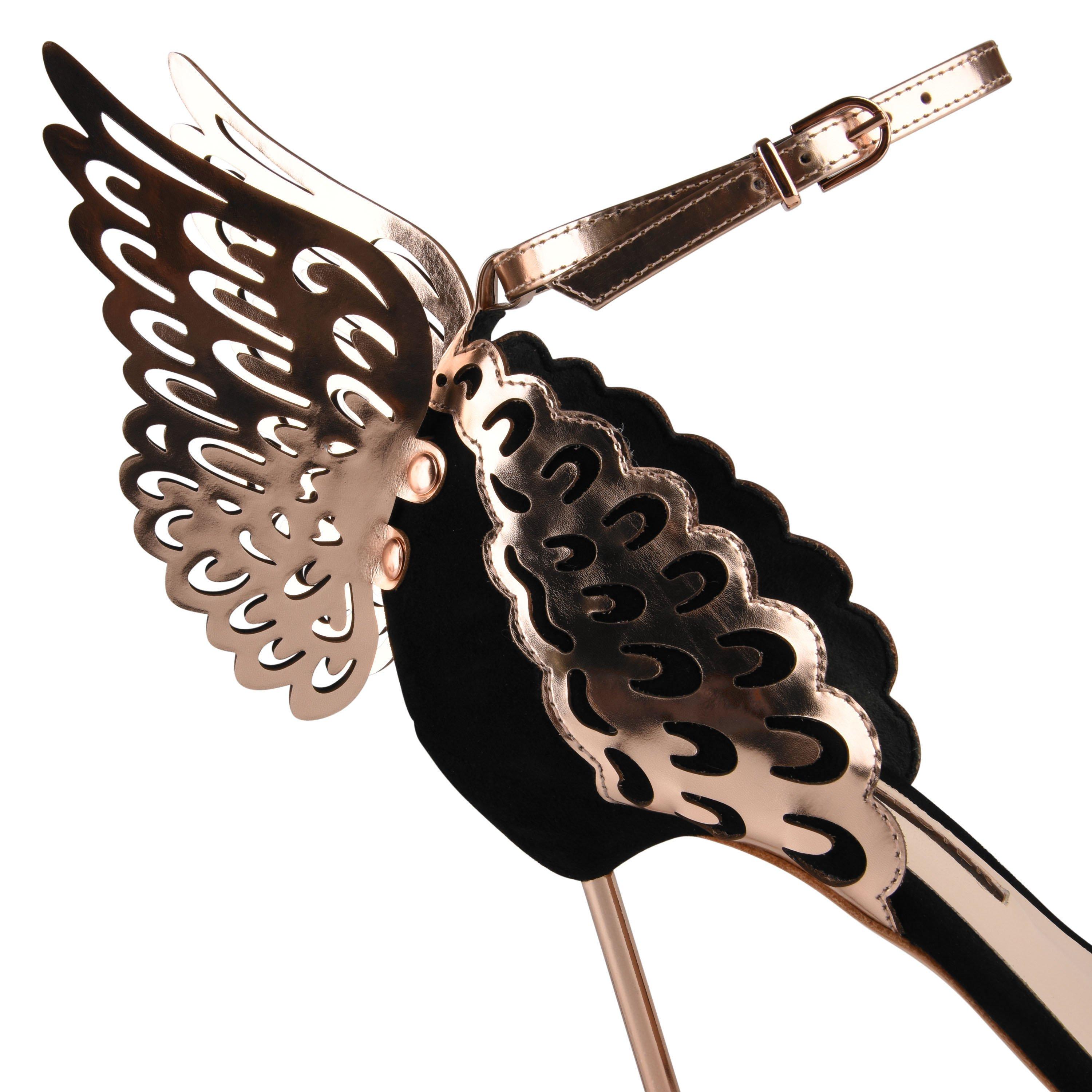 Black/Gold - Sophia Webster - Evangeline Wing Heels - 6