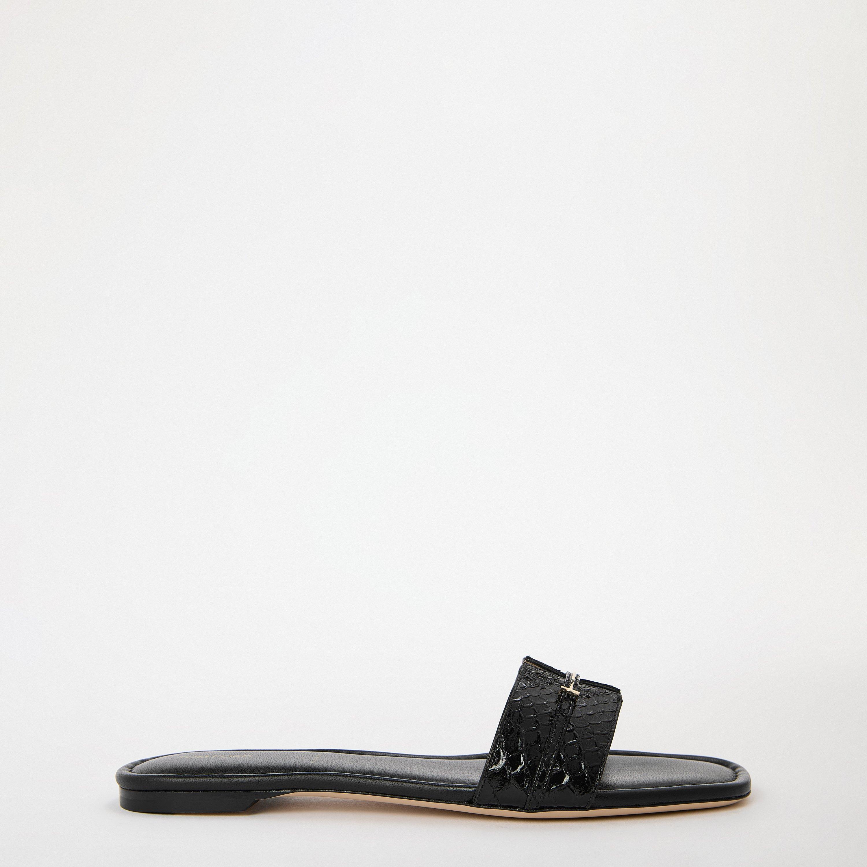 Black Croc - Tom Ford - Women's TF Slide Flat Sandals - 1