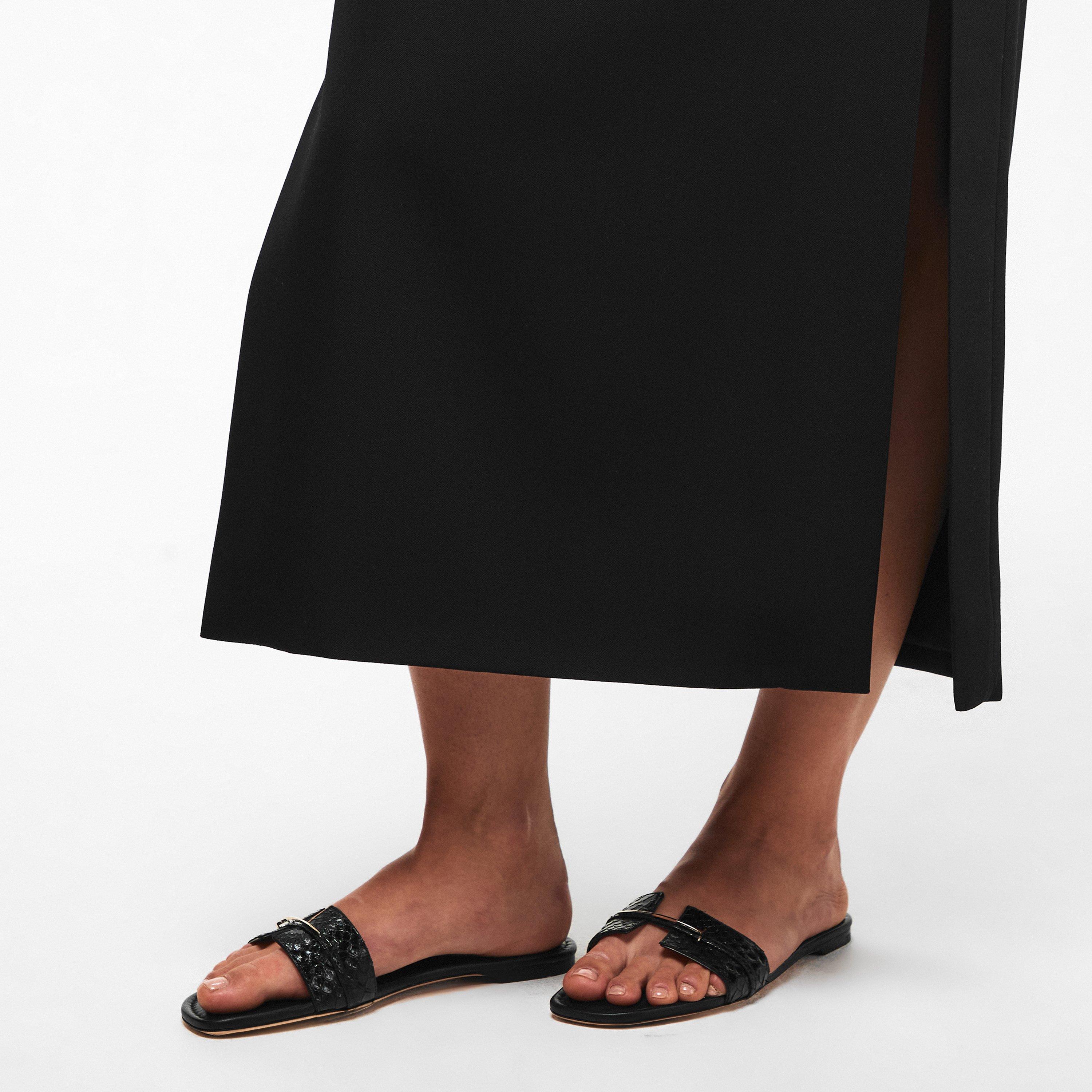 Black Croc - Tom Ford - Women's TF Slide Flat Sandals - 3