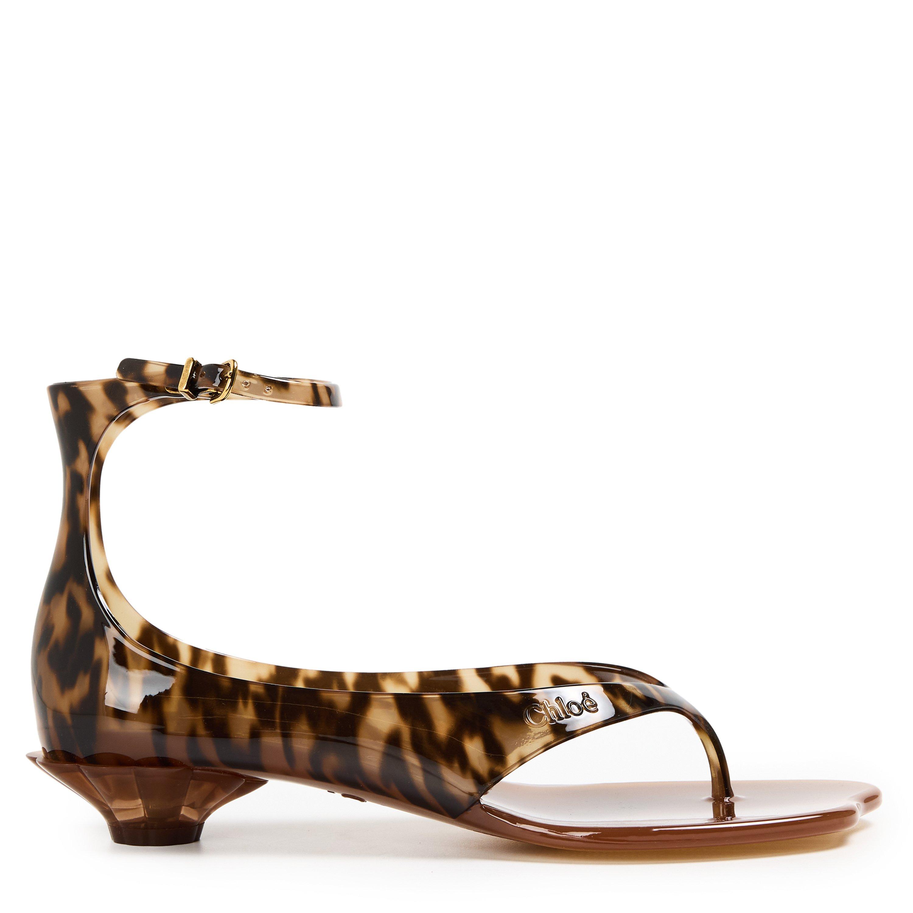 Chloe Women's Flat Sandals - Black Brown - Size 6 (39)