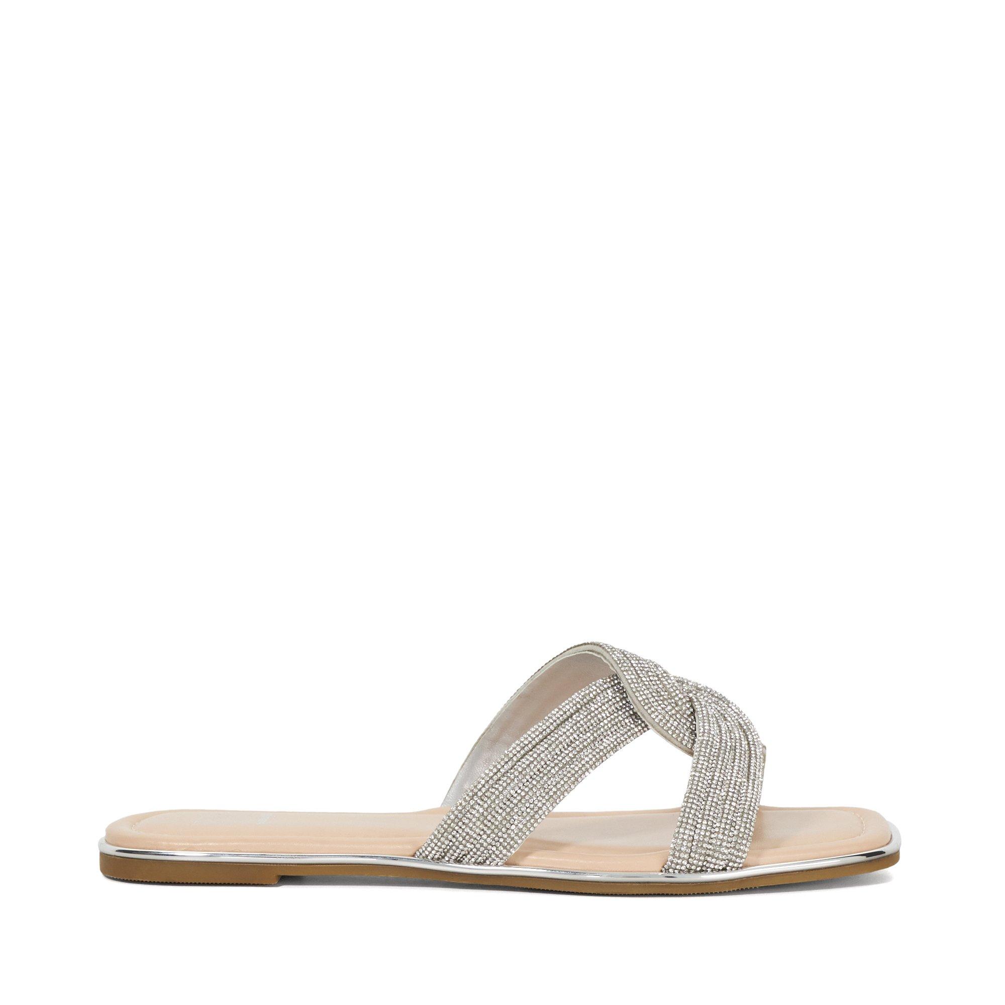 Dune London Women's Lavenham Flat Sandal - Silver - 6 (39)