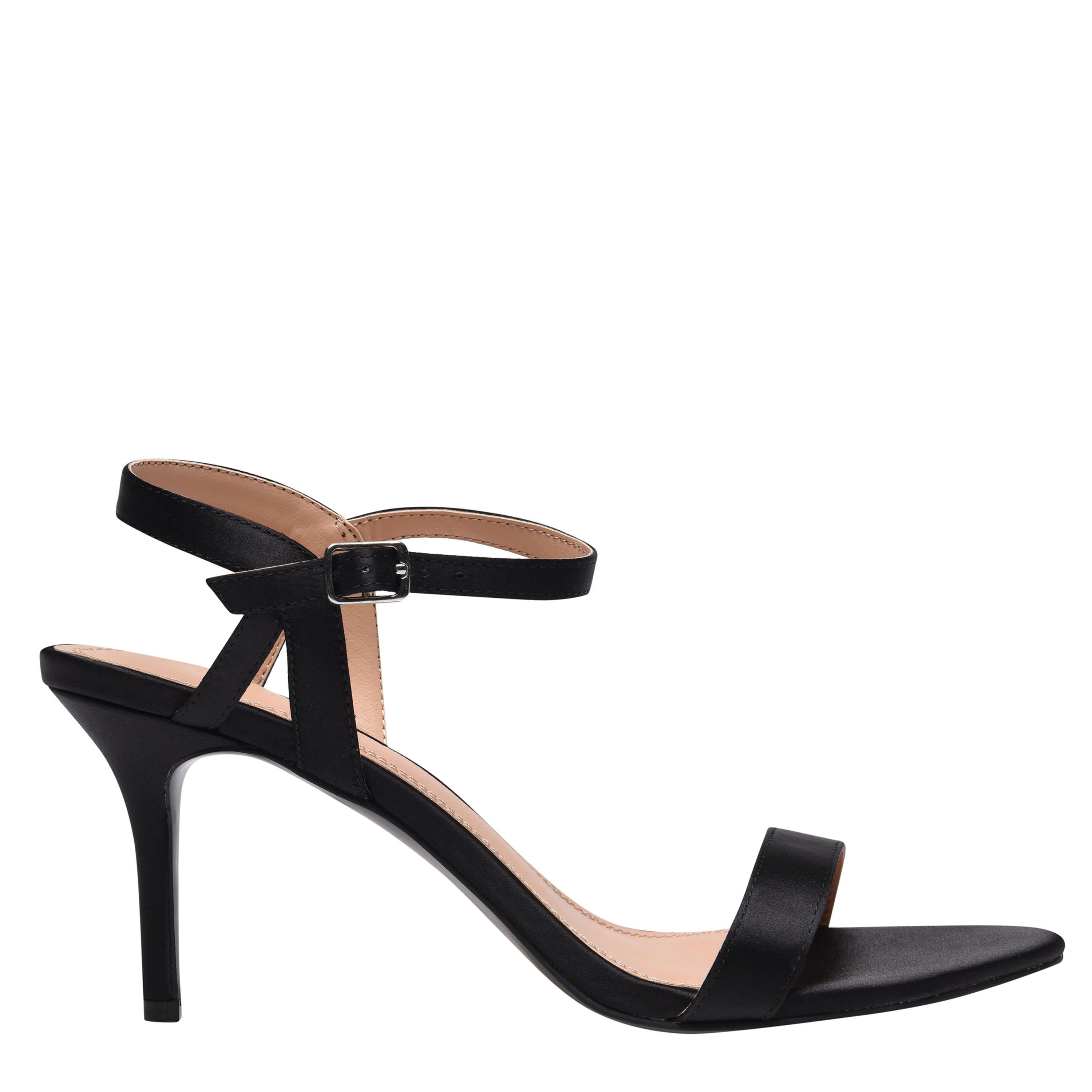 Cetim preto - Linea - Strap Mid Heeled Sandals - 1