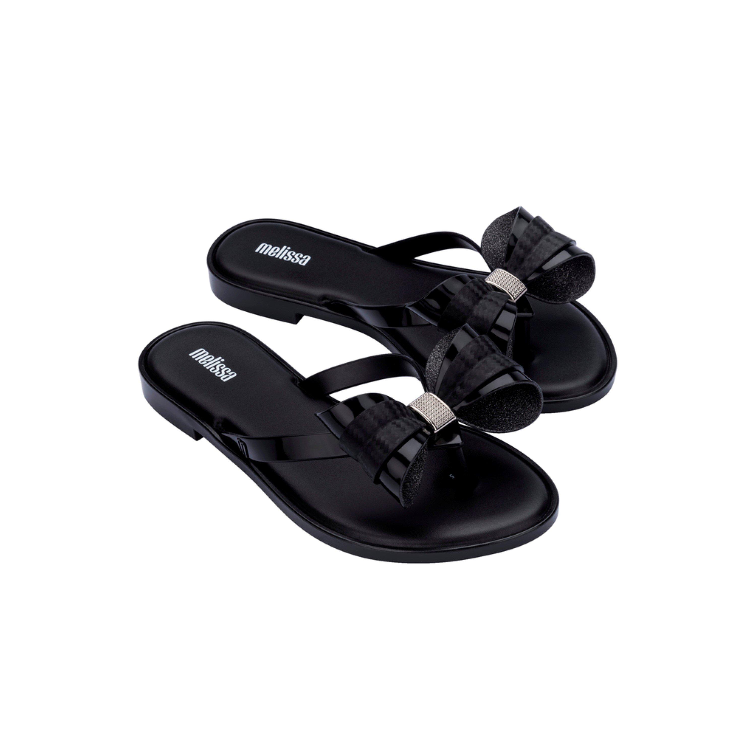 Melissa Women's Black Slim Toe Post Thong Toe Sandals - 3 (36) - Image 3