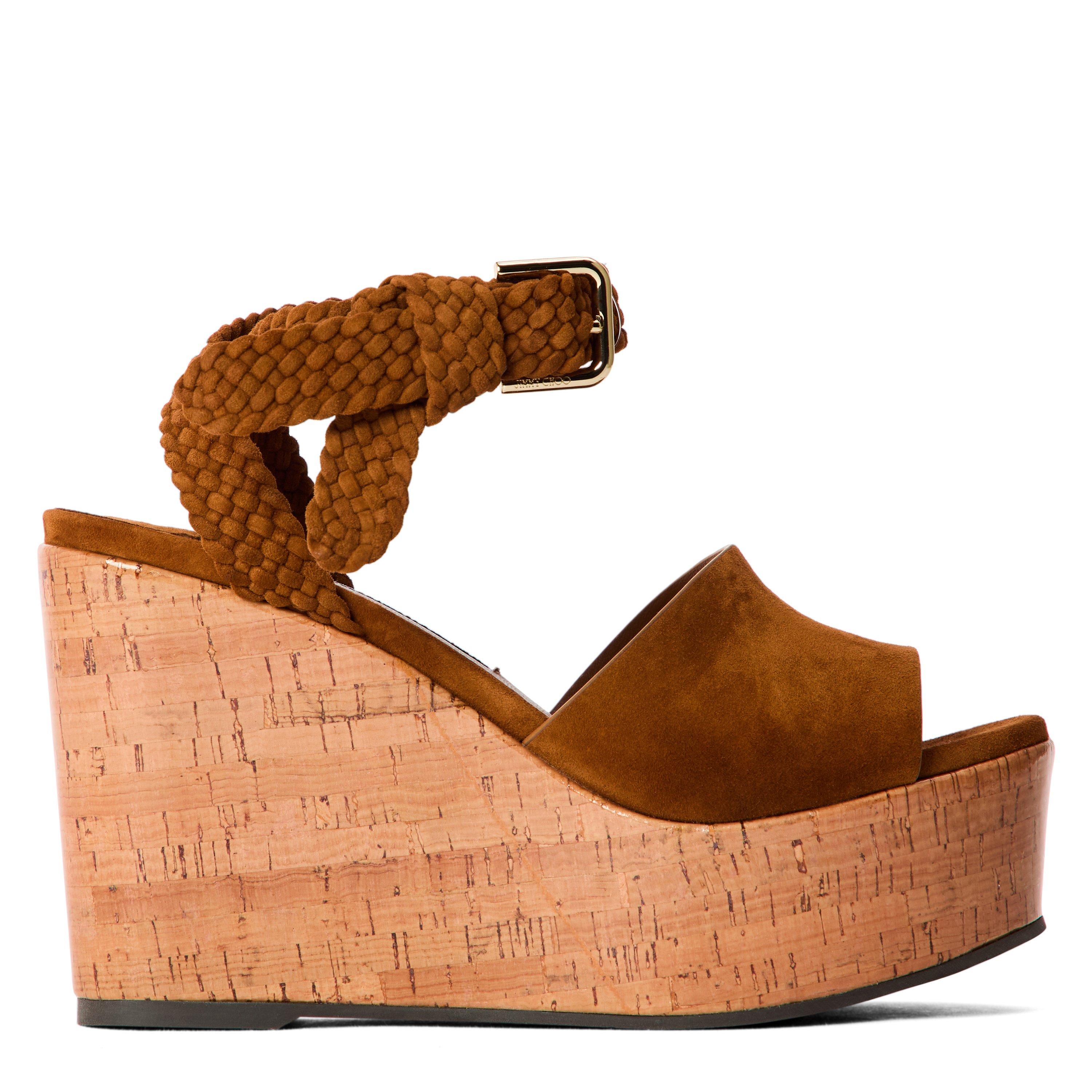 Tan/Toasty - Jimmy Choo - Women's Wedge Heel Sandals - 1
