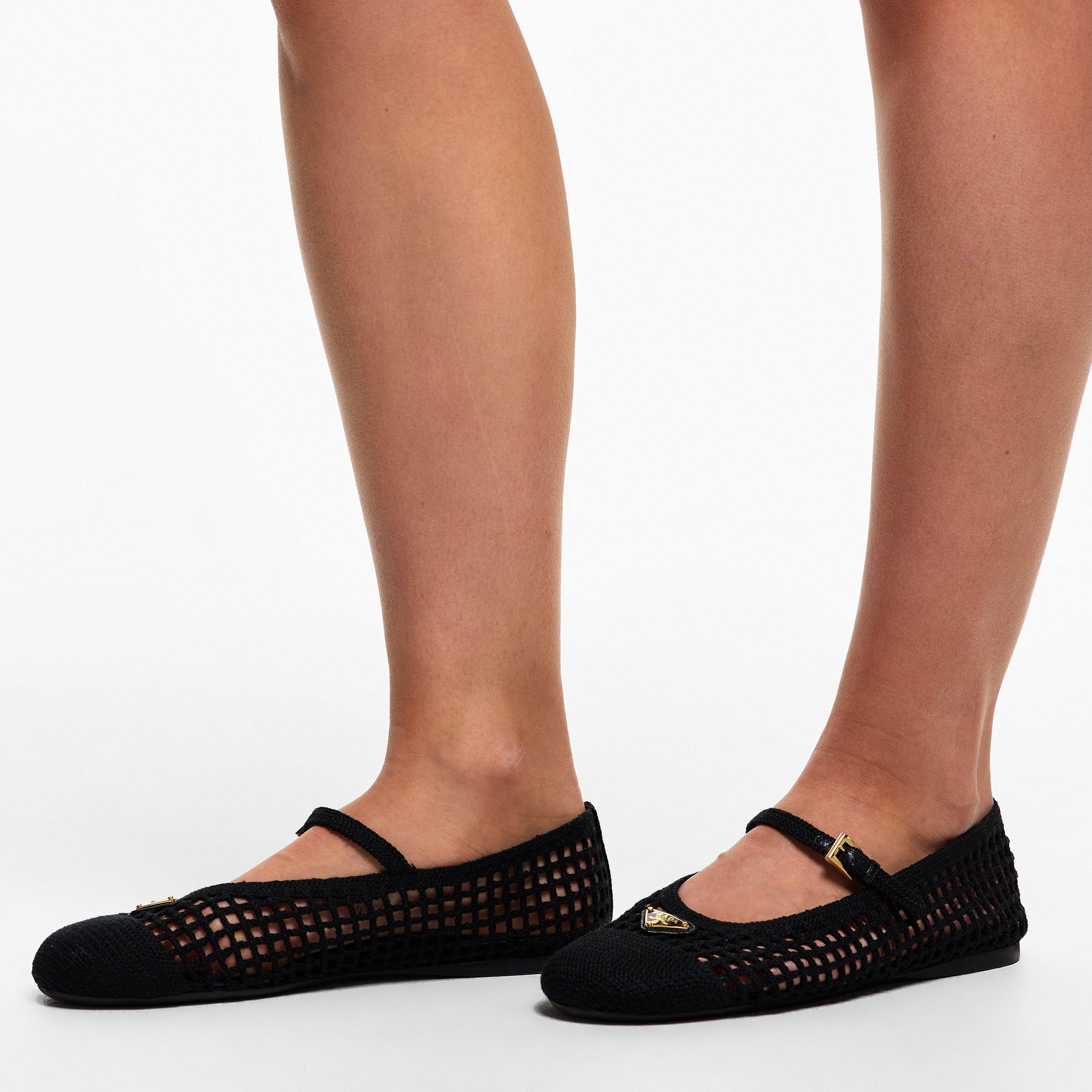 Nero - Prada - Women's Crochet Ballet Pumps - 3