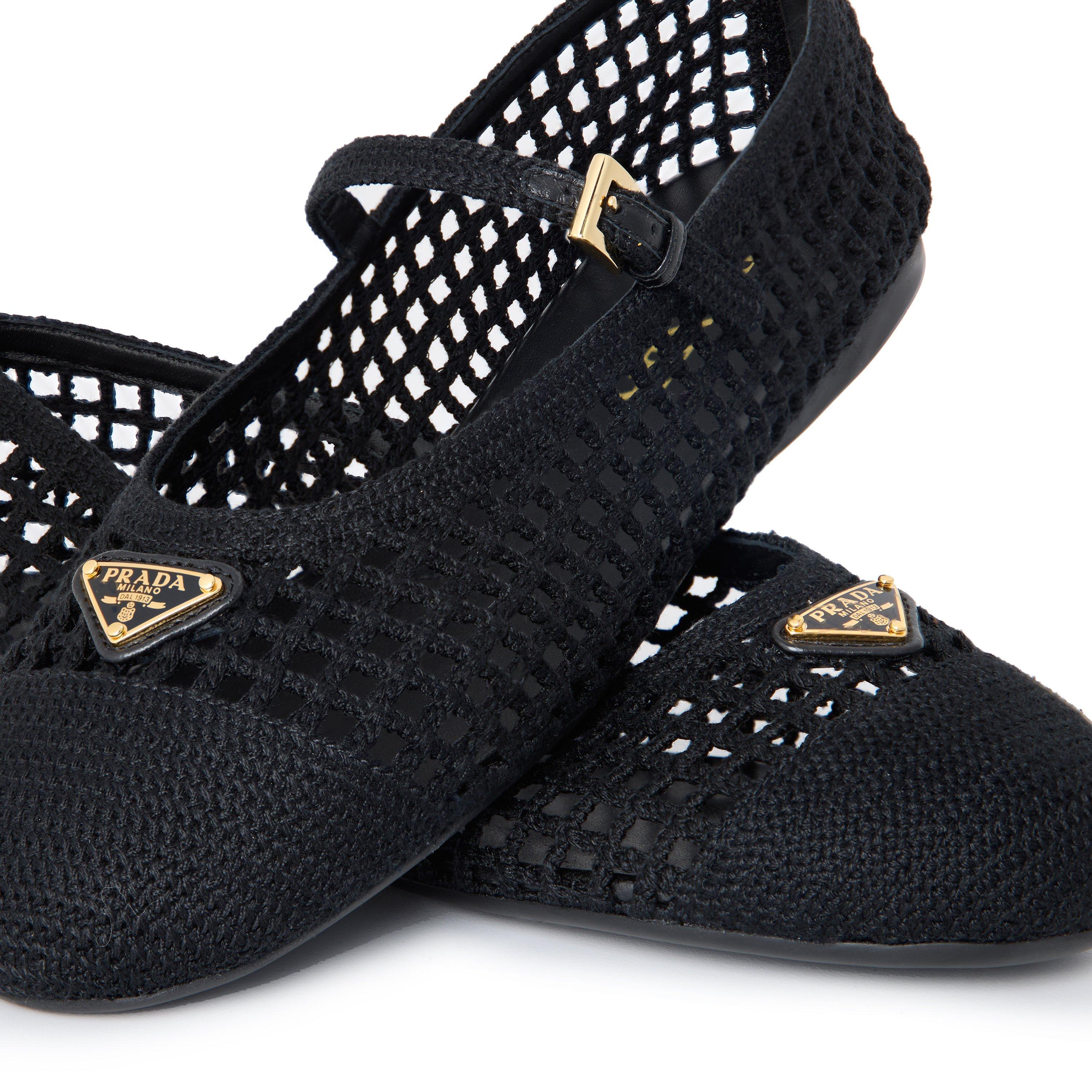 Nero - Prada - Women's Crochet Ballet Pumps - 4