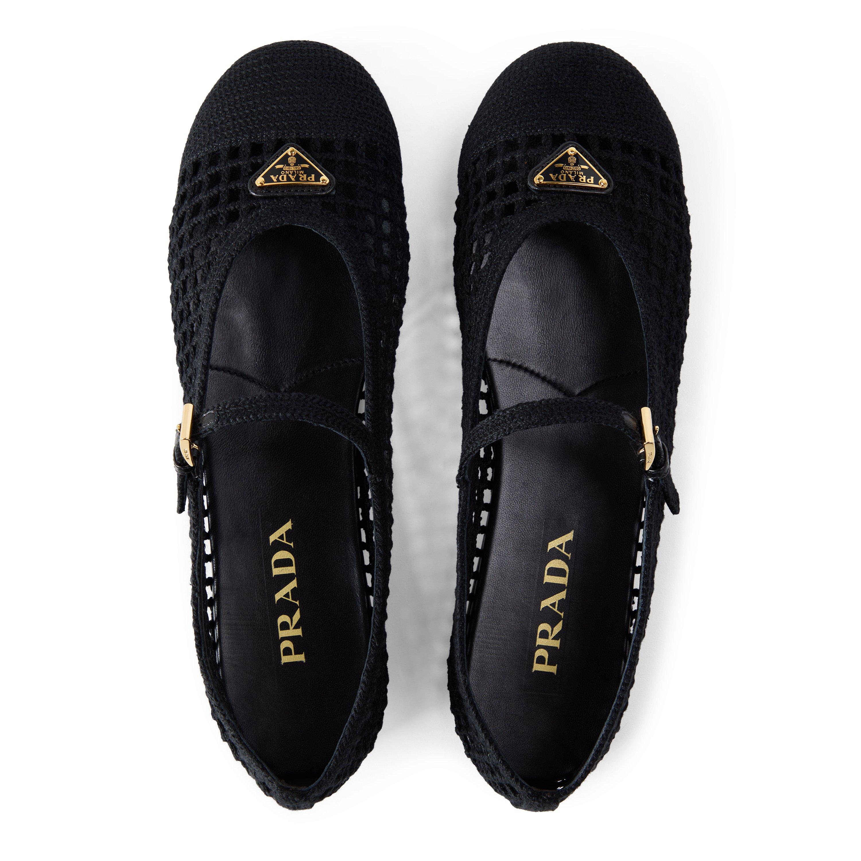 Nero - Prada - Women's Crochet Ballet Pumps - 5