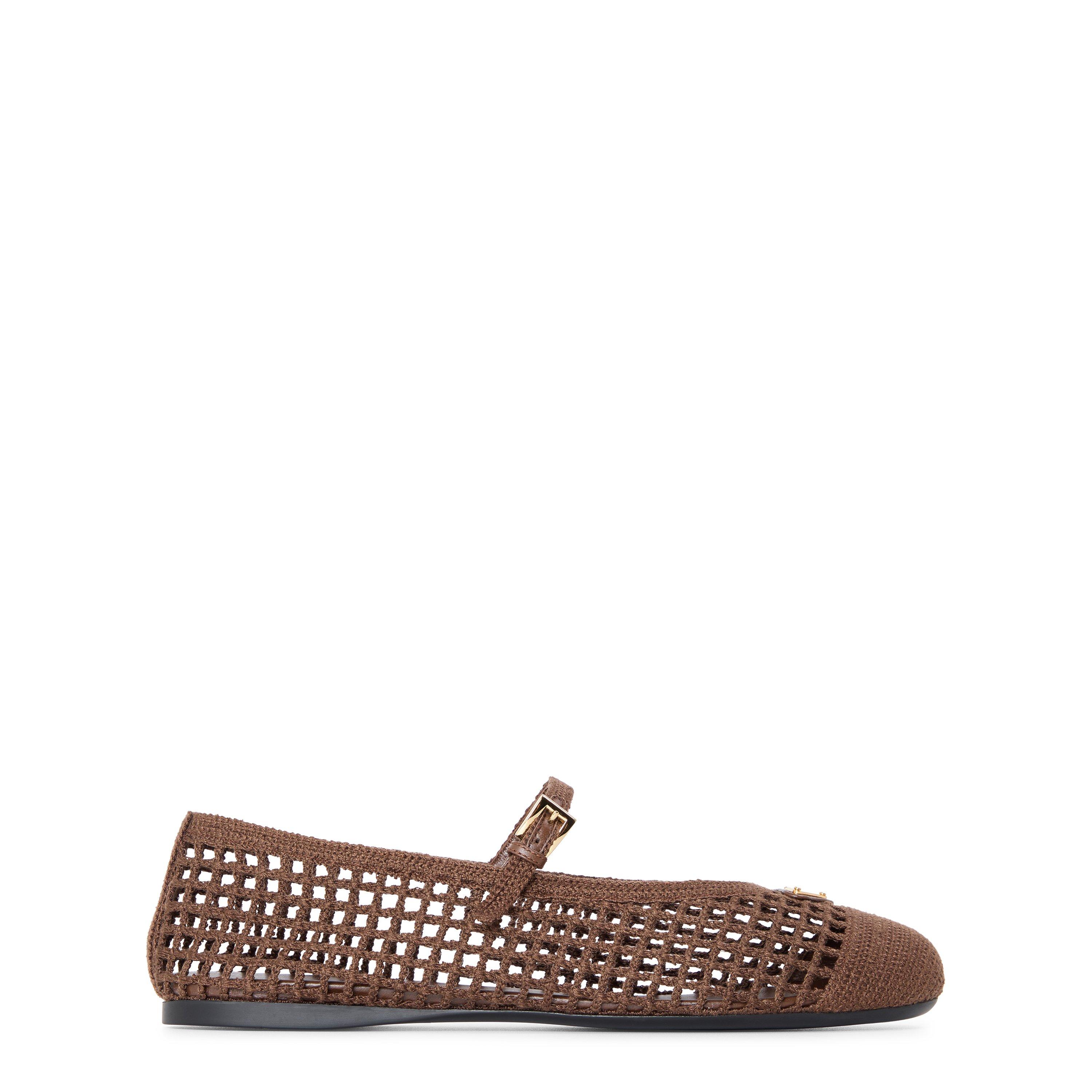 Prada Women's Crochet Ballet Pumps - Cacao - Size 4 (37)