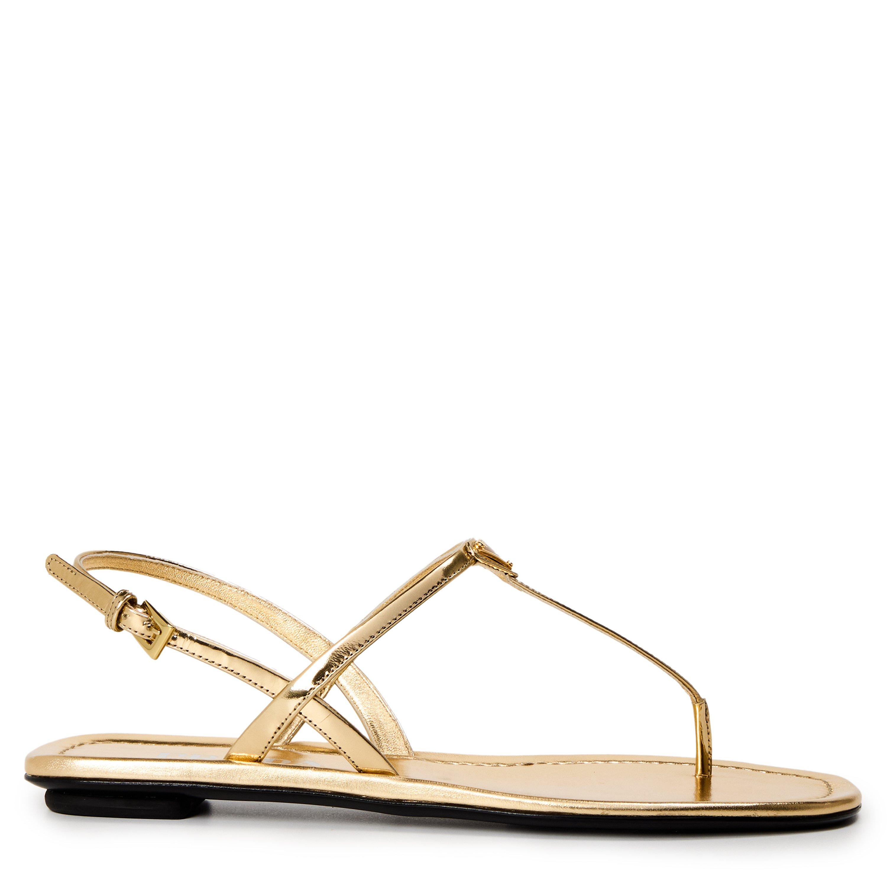 Prada Silver Calf Leather Bos Taurus Flat Sandals - EU37/US7 - Image 4