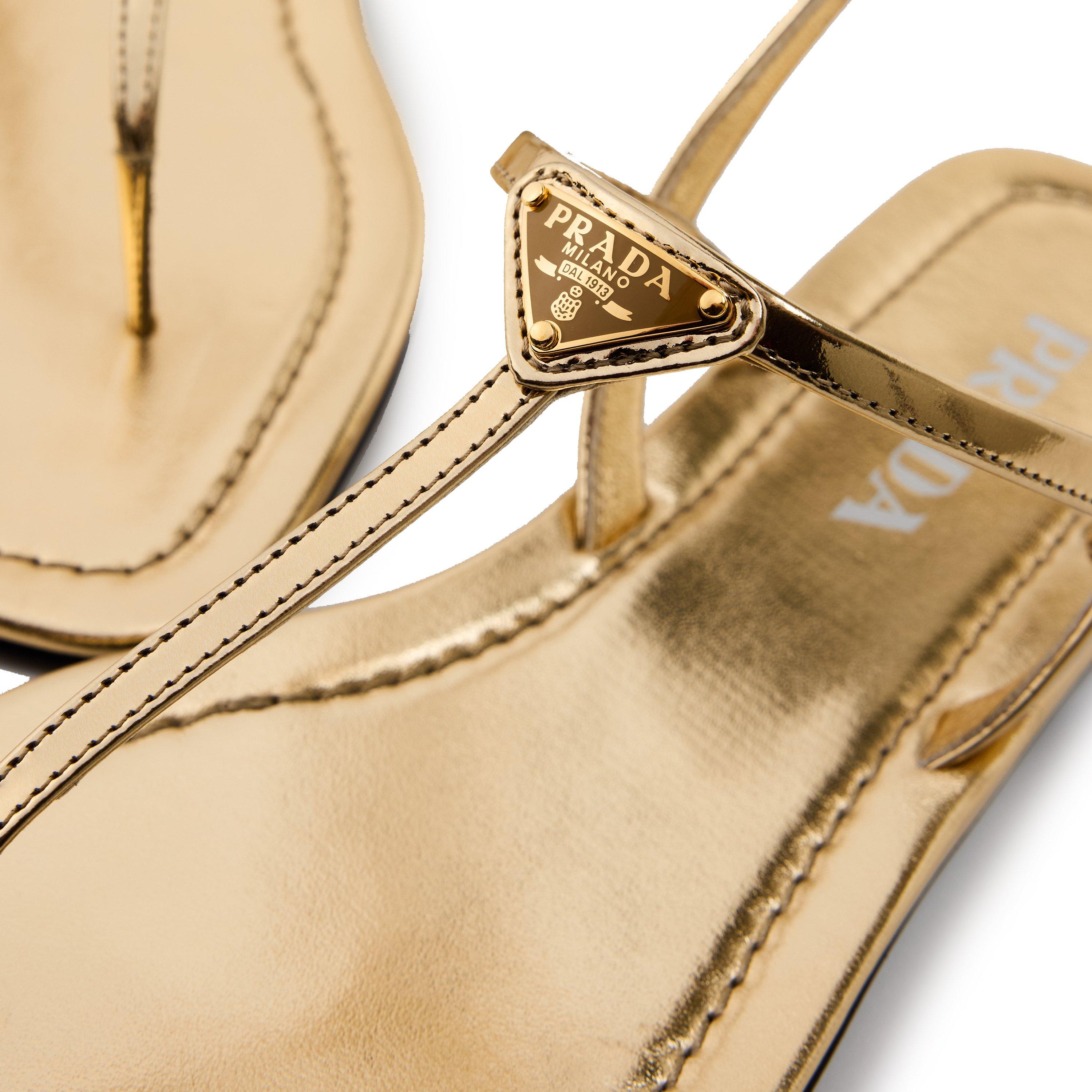 Platino - Prada - Women's Toe Post Flat Sandals - 4