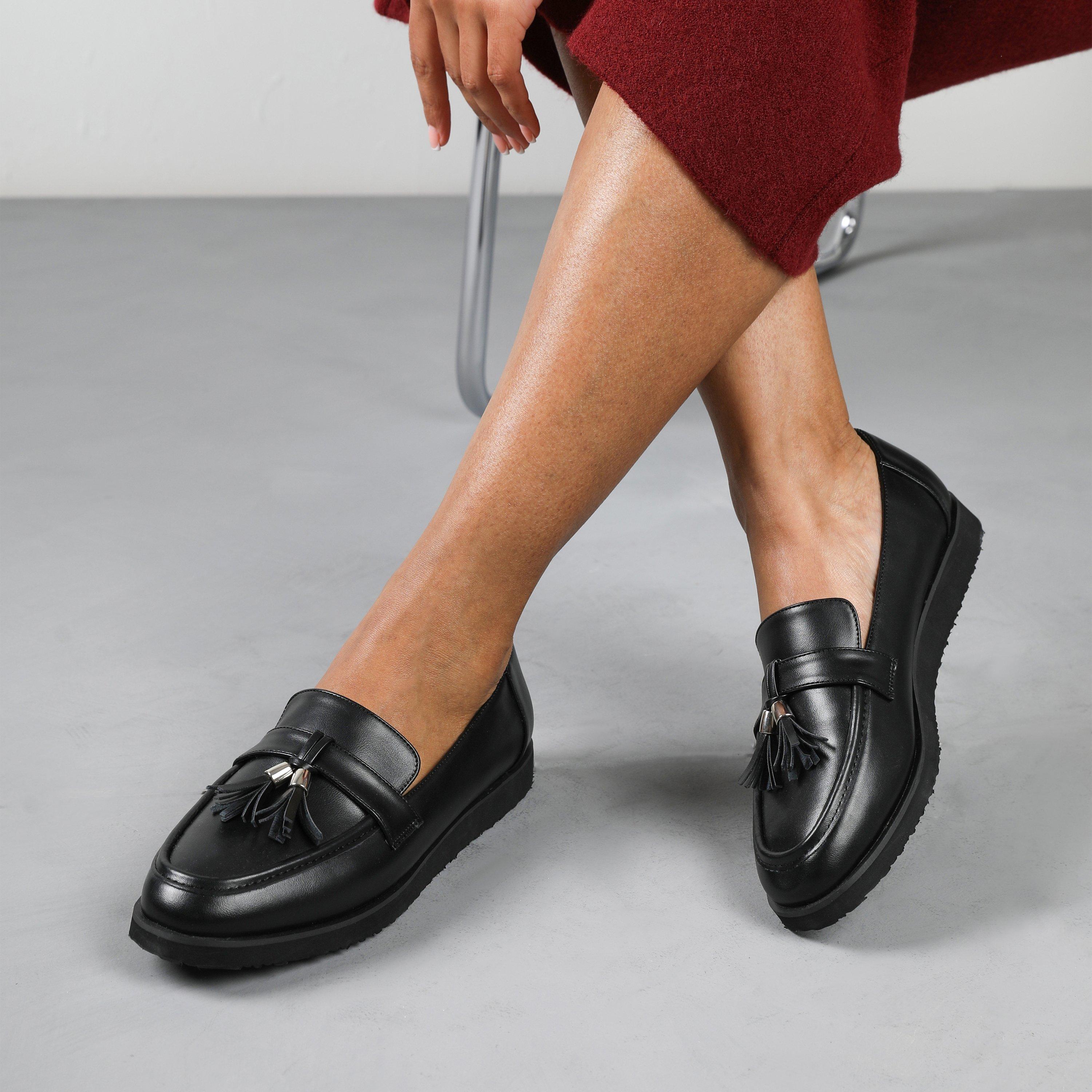 Black PU - Wheres That From - Tassel Loafers - 2