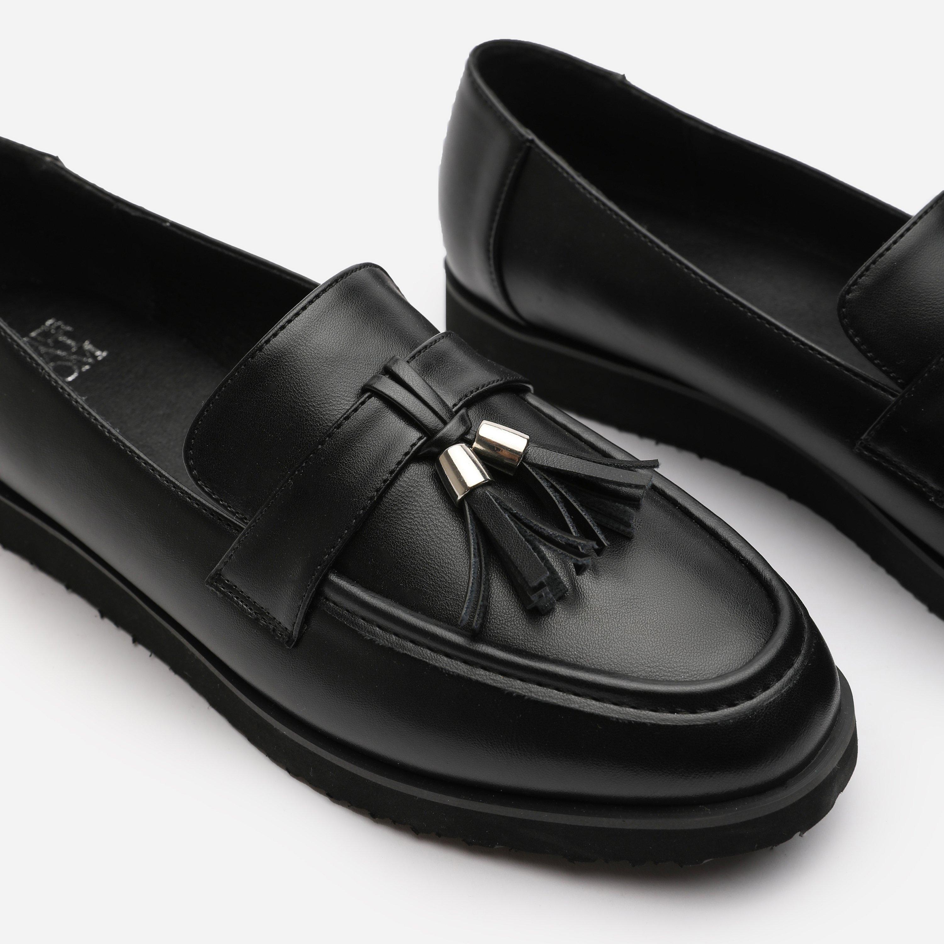Black PU - Wheres That From - Tassel Loafers - 4