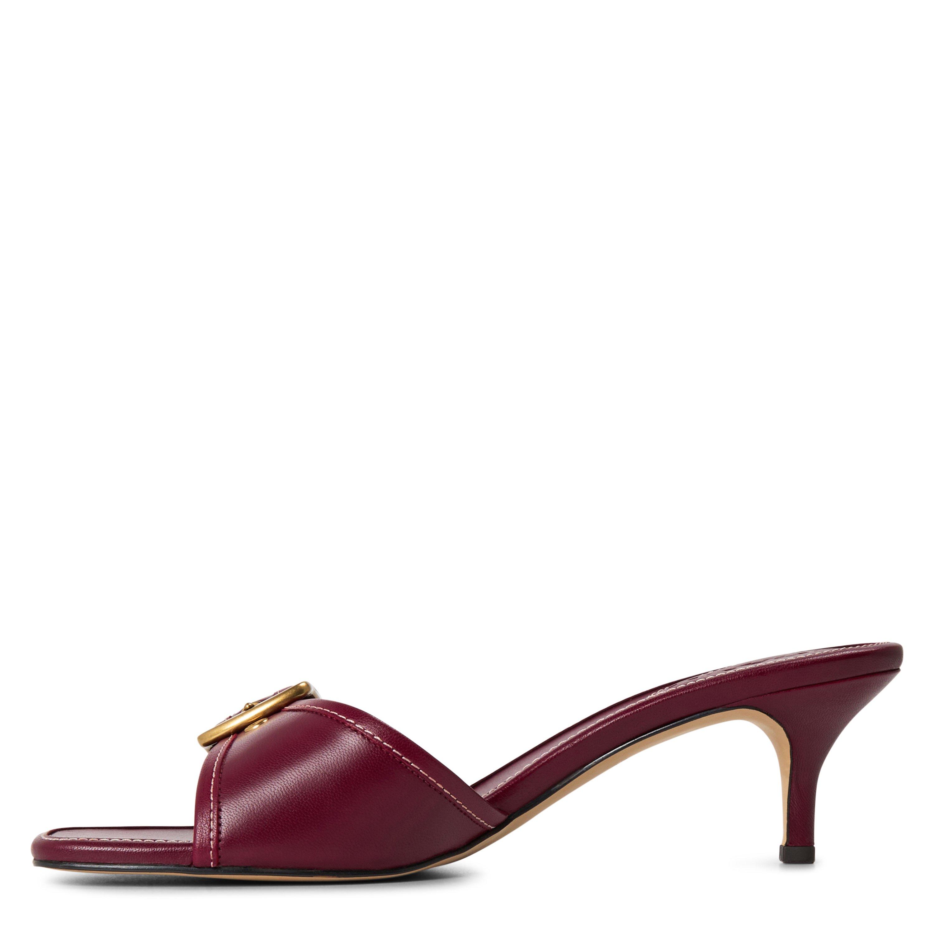 Dark Cherry - Coach - Womens Margot Kitten Heeled Mules - 2