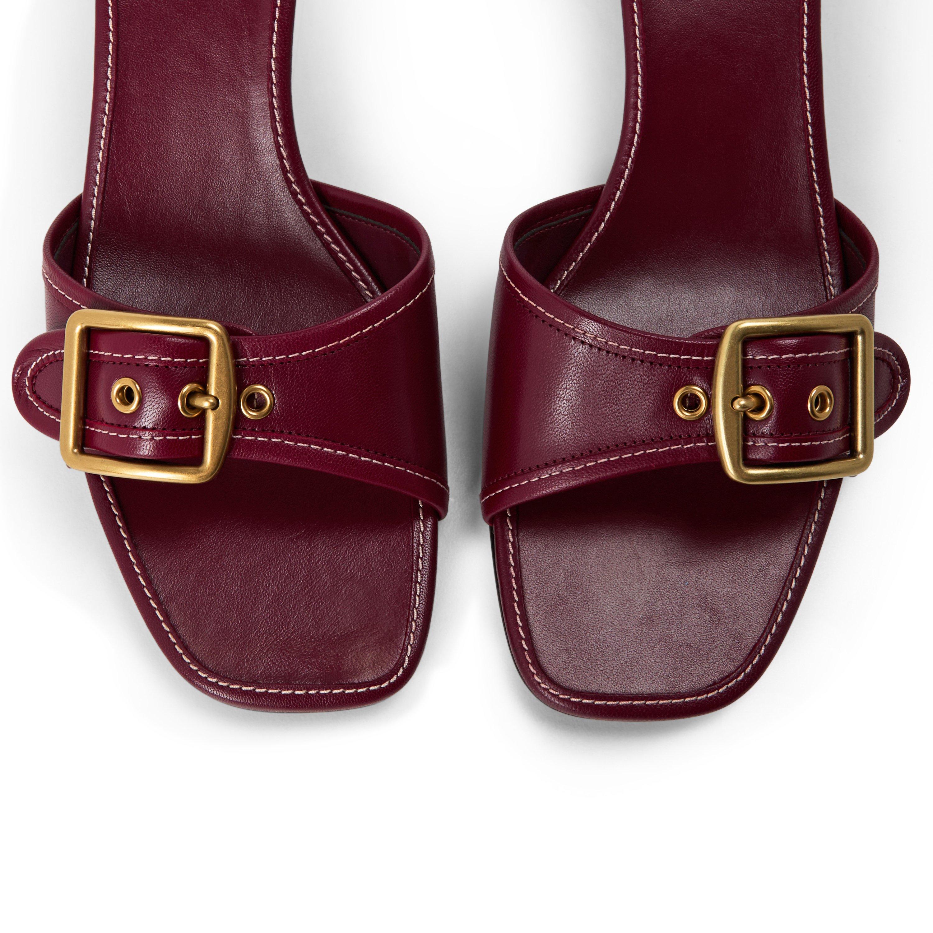 Dark Cherry - Coach - Womens Margot Kitten Heeled Mules - 3