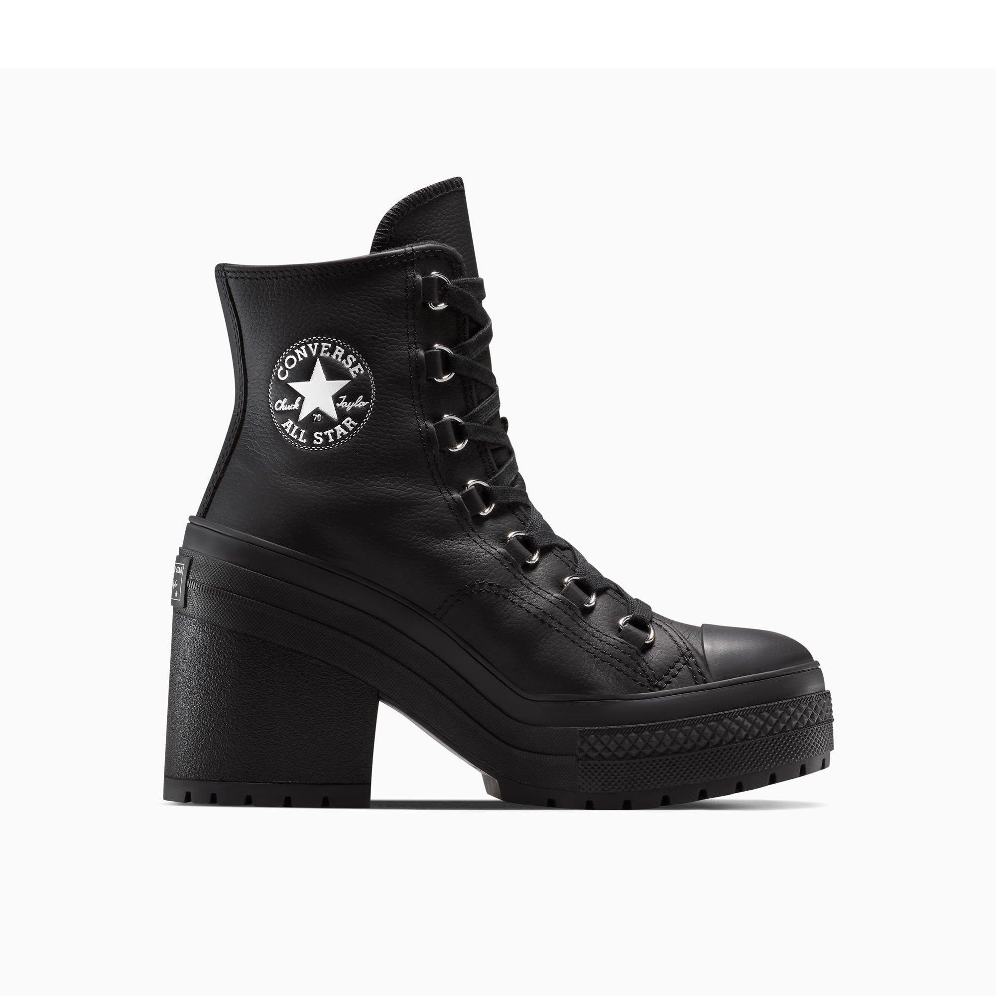 001-Black/Sil - Converse - Unisex Chuck 70 De Luxe Heel Pla Ankle Heeled Boots - 1