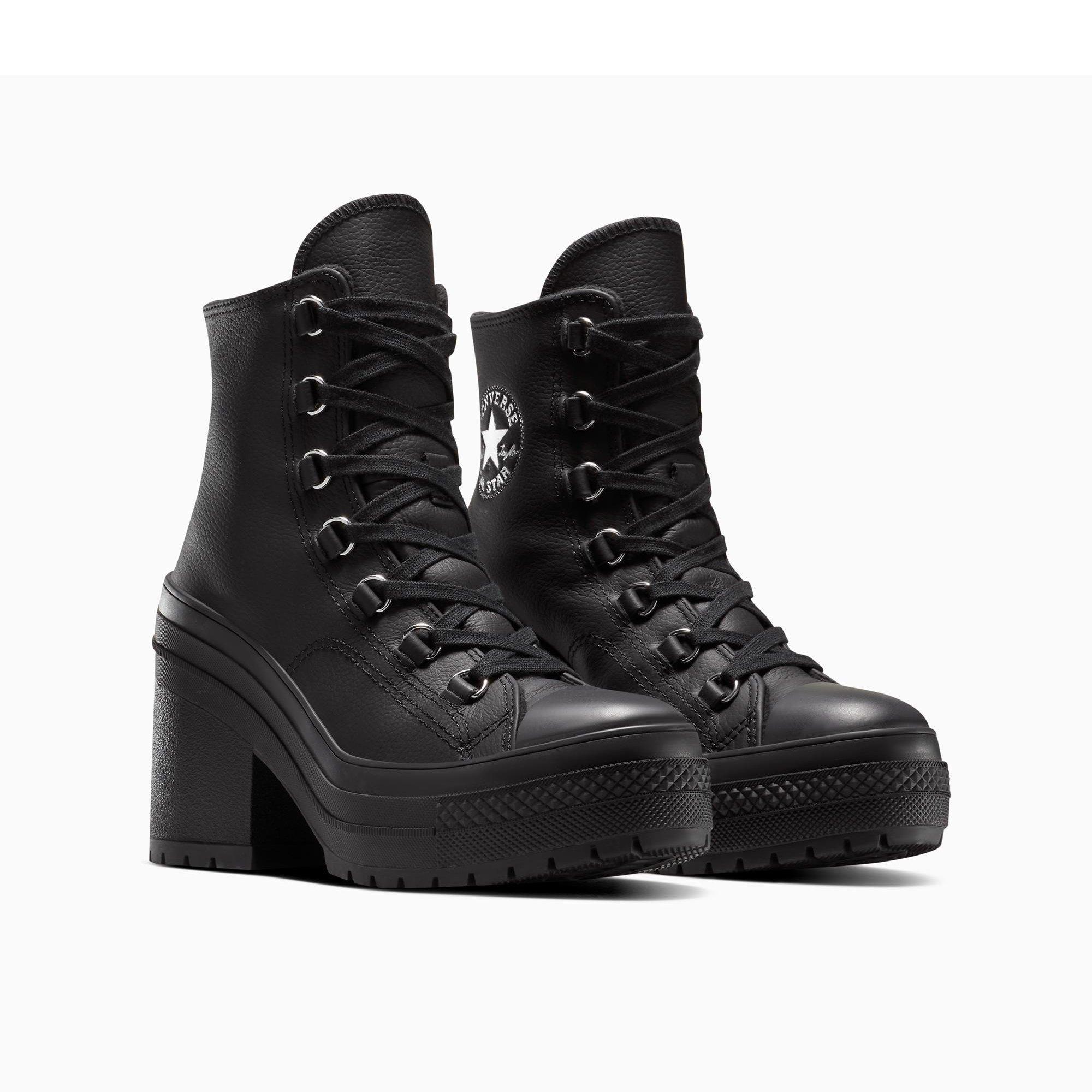 001-Black/Sil - Converse - Unisex Chuck 70 De Luxe Heel Pla Ankle Heeled Boots - 4