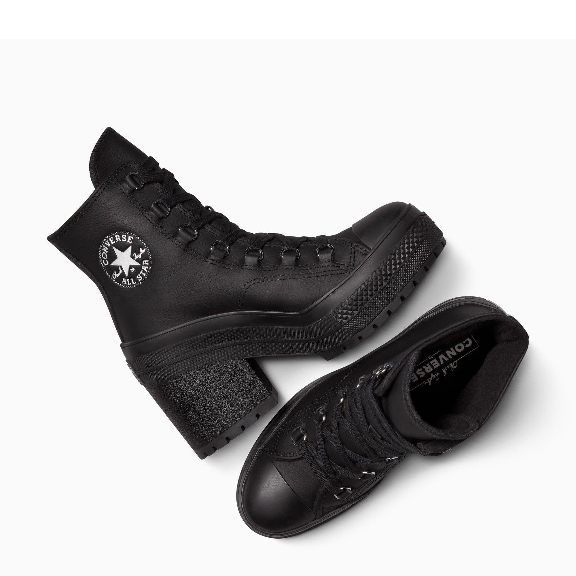 001-Black/Sil - Converse - Unisex Chuck 70 De Luxe Heel Pla Ankle Heeled Boots - 5