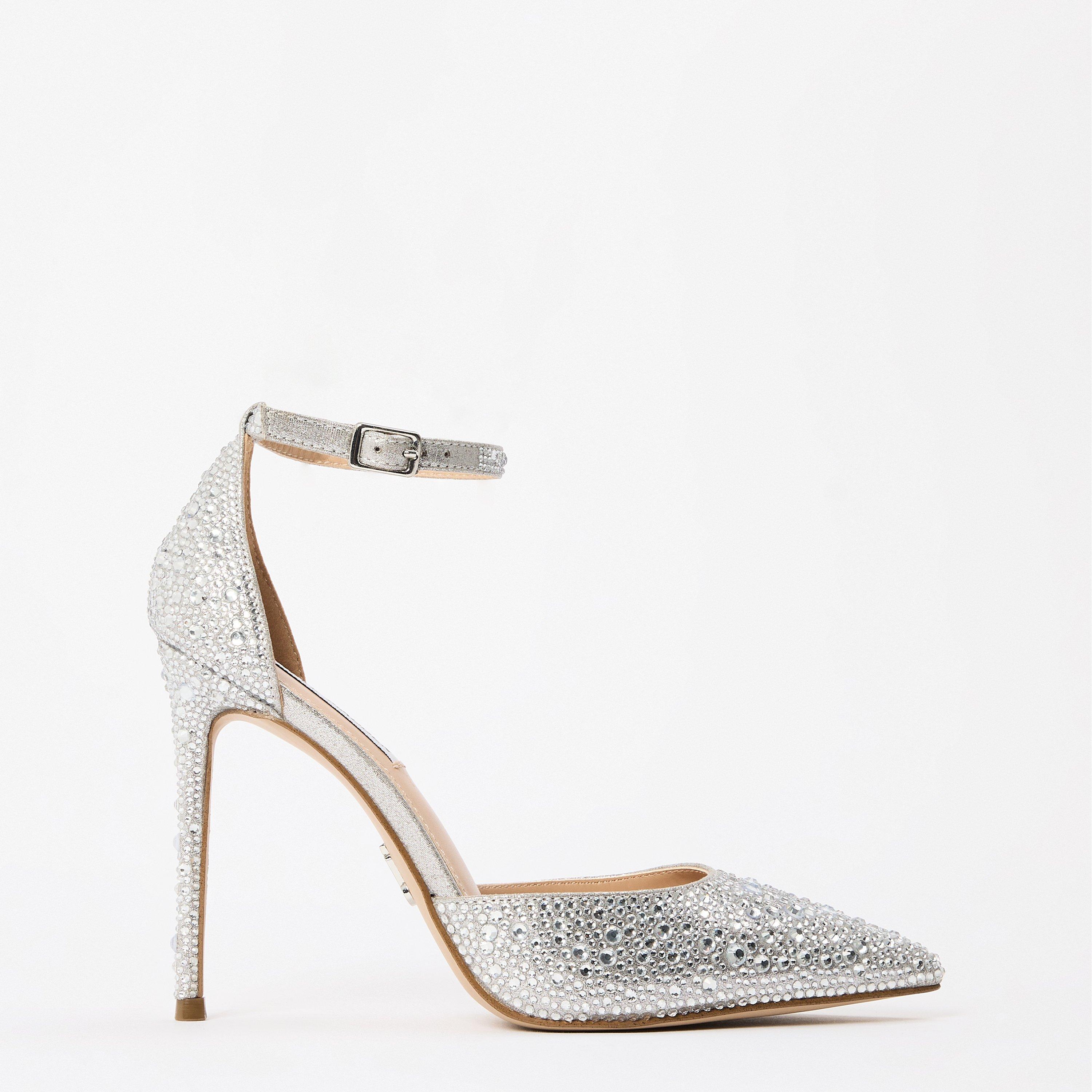 Steve Madden Women's Ravaged S Stiletto Court Shoes - Silver - 7 (40)