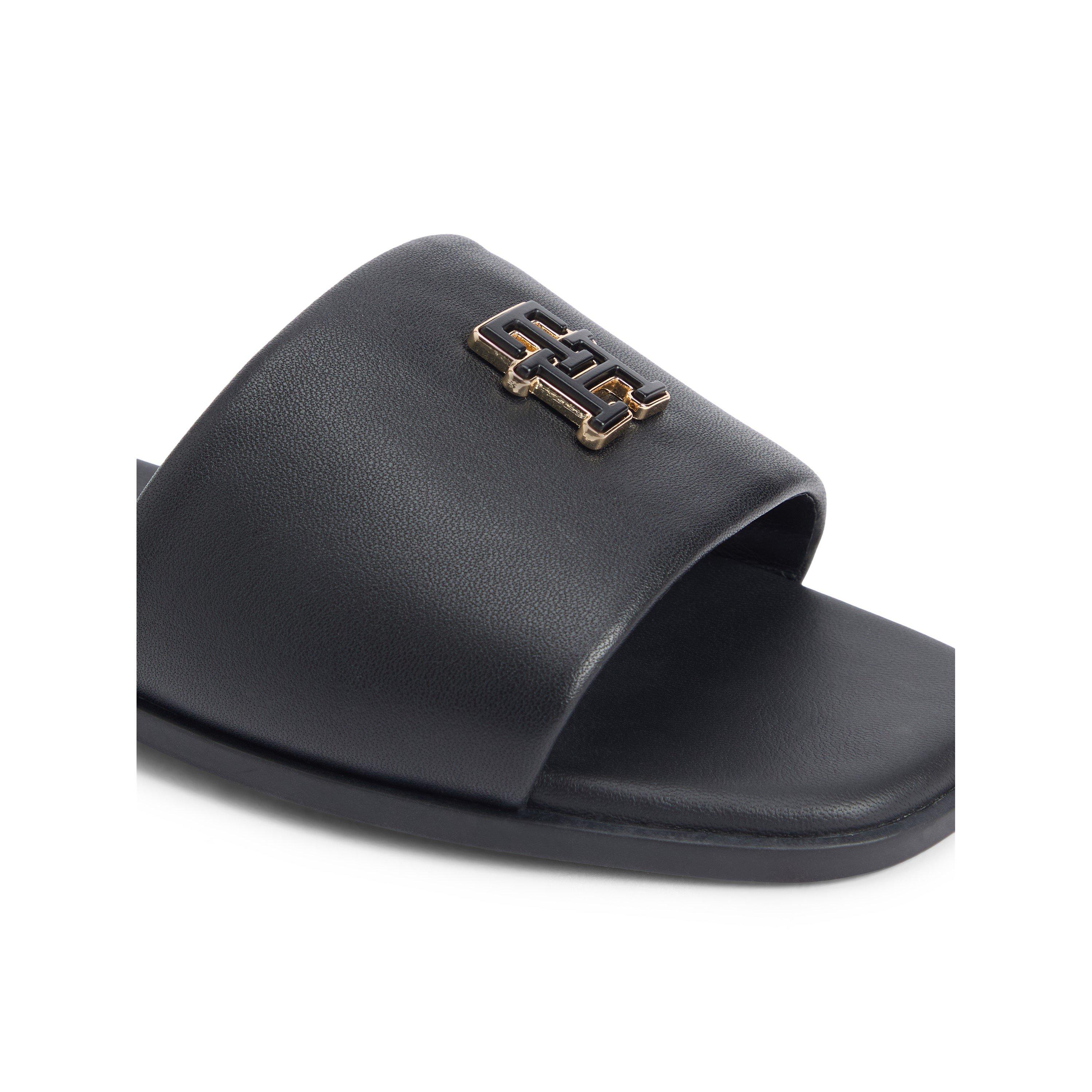 Black - Tommy Hilfiger - Tommy Logo Lthr Mule Ld63 - 4