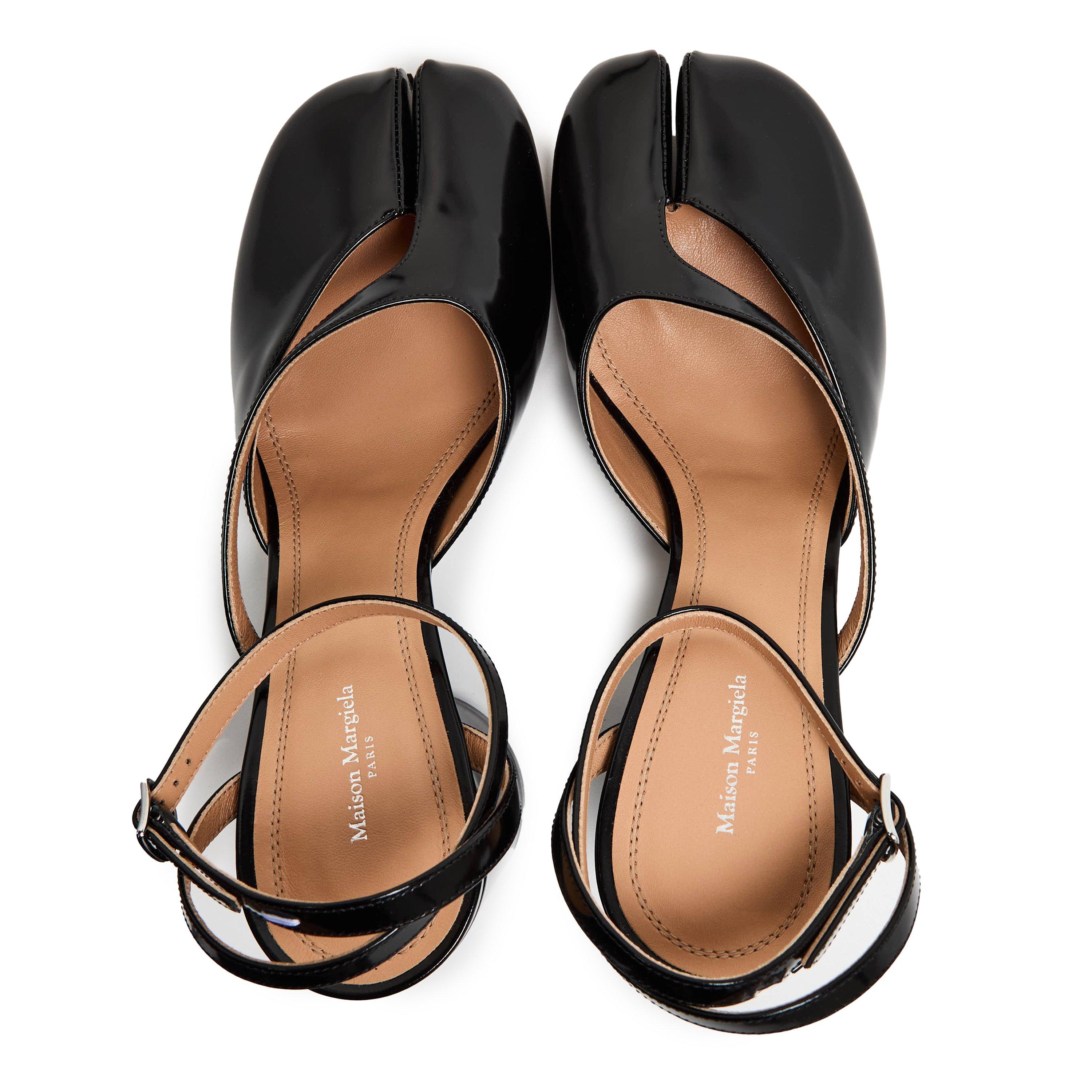 Black Smooth - Maison Margiela - Women's Tabi Sandal Block Court Shoes - 4