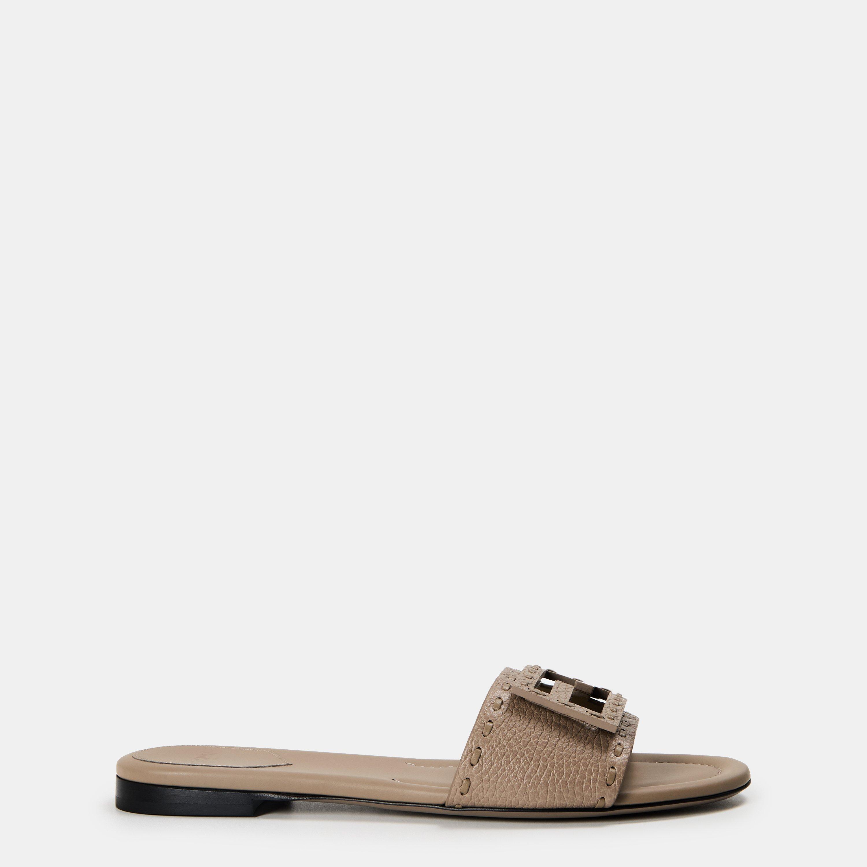Fendi Women's Baguet Slide Flat Sandals - Tortor - Size 5 (38)