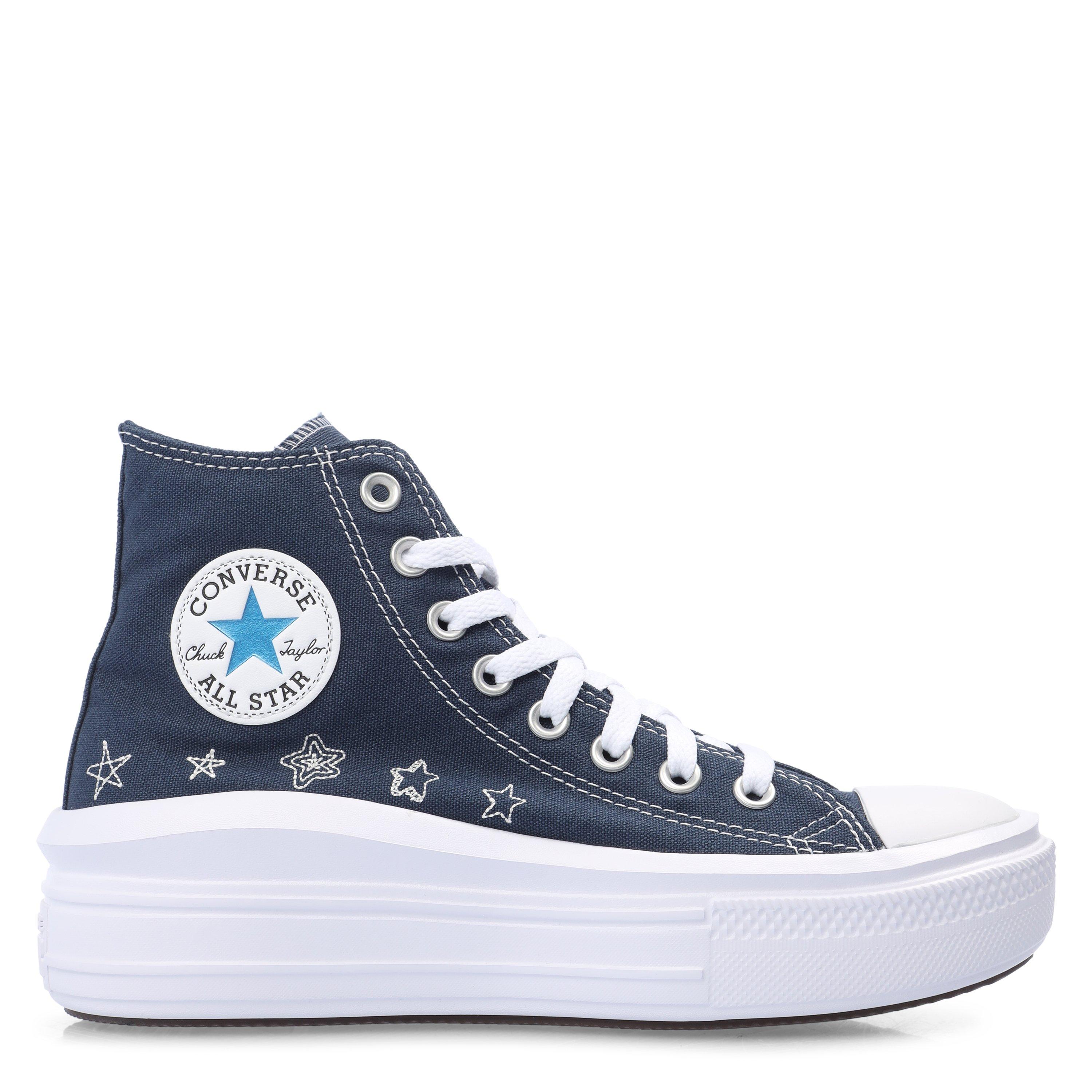 410-Navy/Navy - Converse - Women's Chuck Taylor All Star Mov Platform Trainers - 1