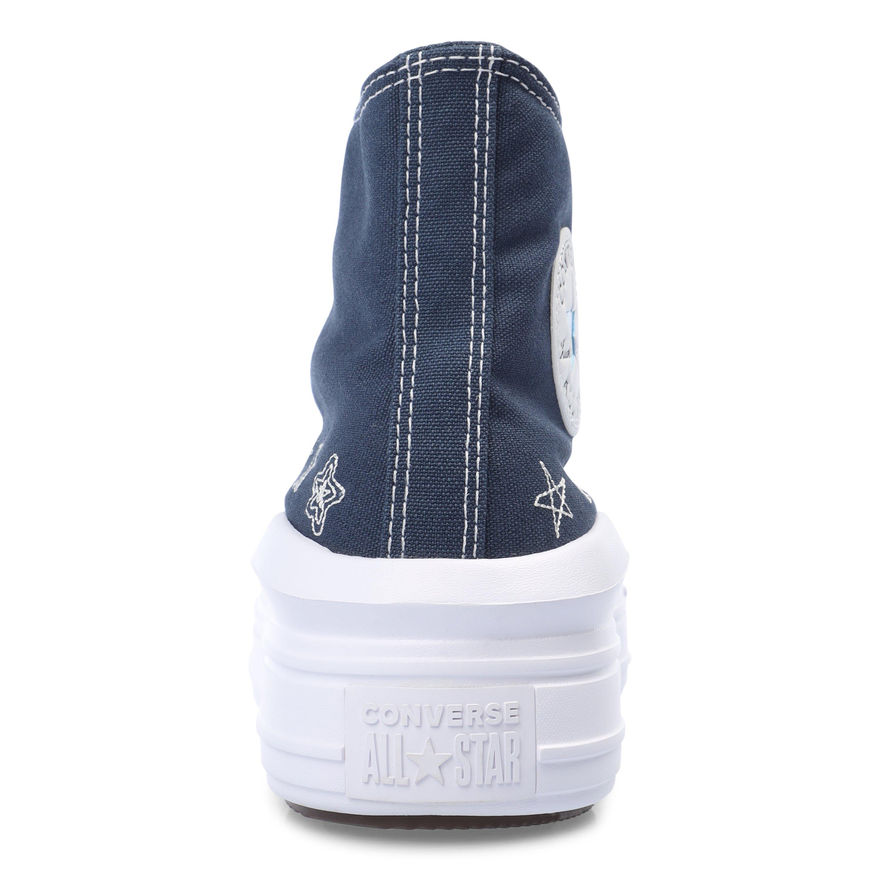 410-Navy/Navy - Converse - Women's Chuck Taylor All Star Mov Platform Trainers - 4