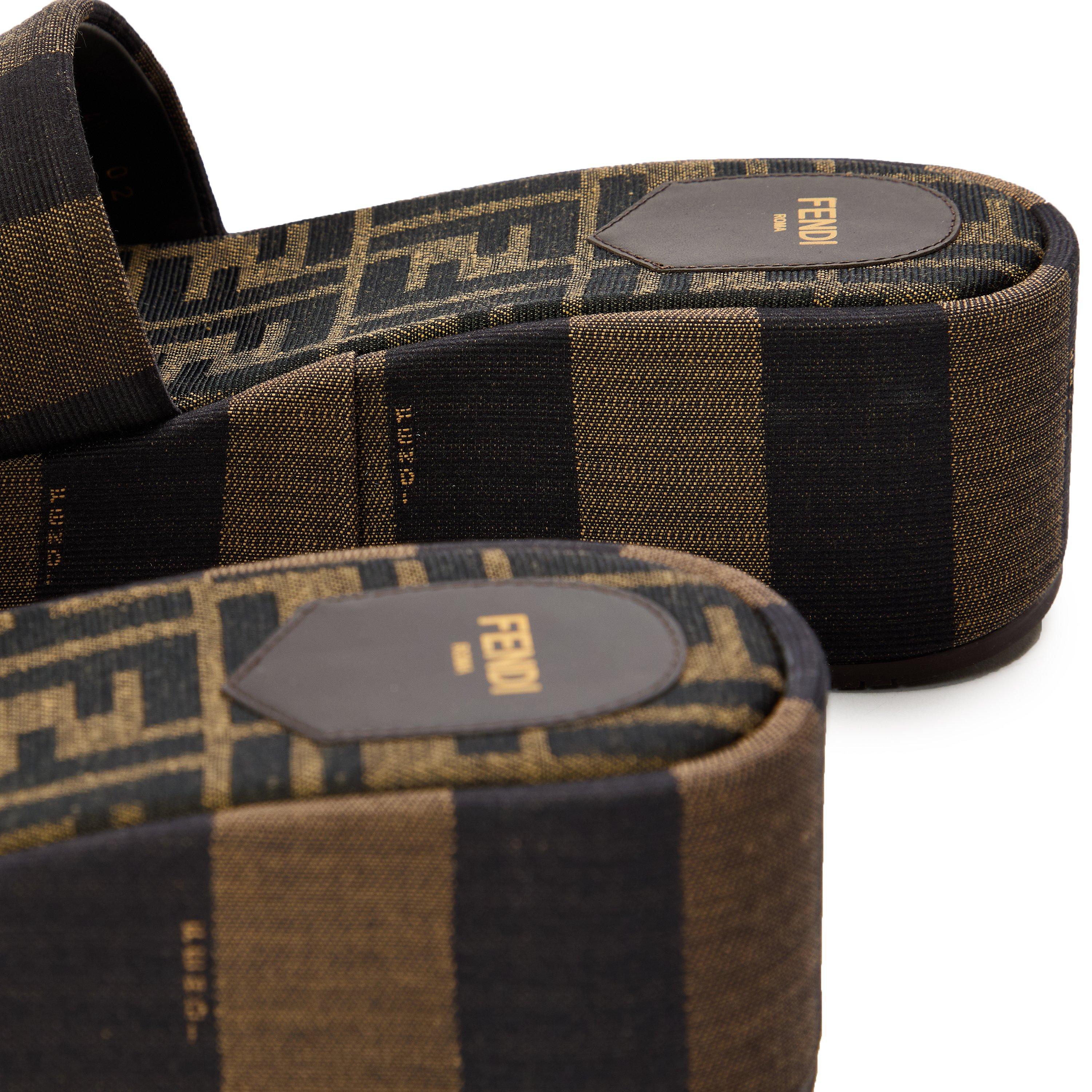 Tabacco - Fendi - Women's Jacquard Flatform Sandals - 4