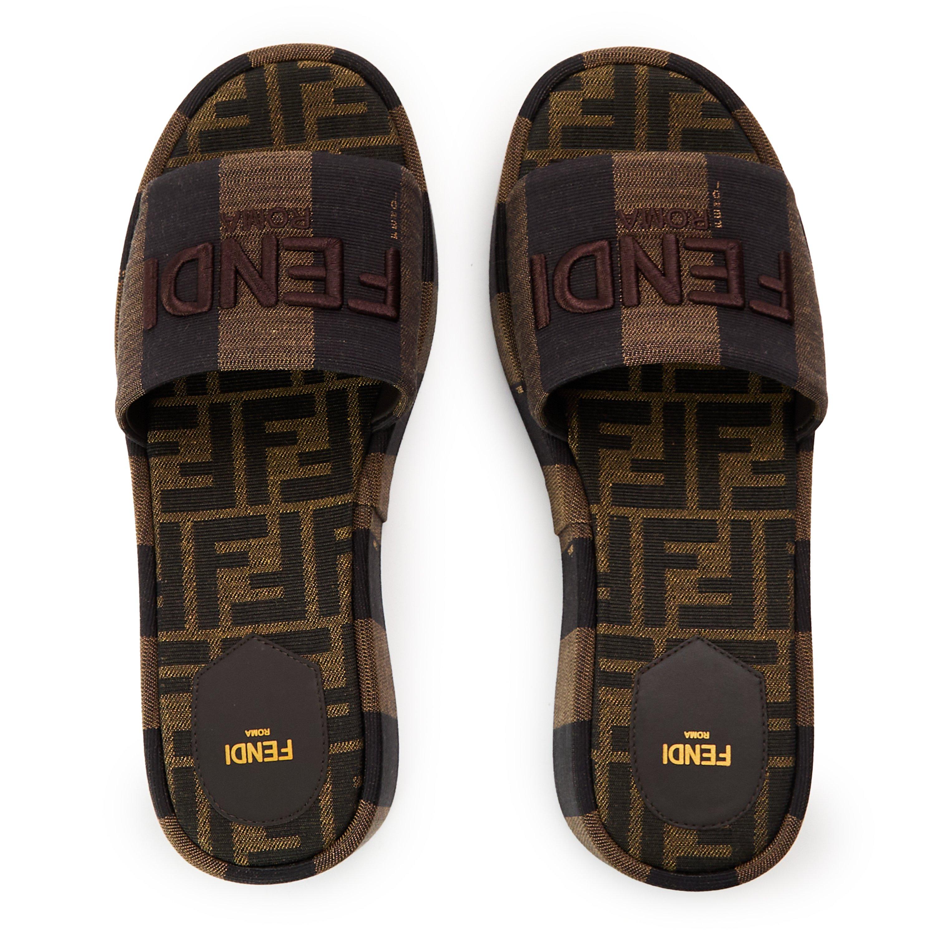 Tabacco - Fendi - Women's Jacquard Flatform Sandals - 5