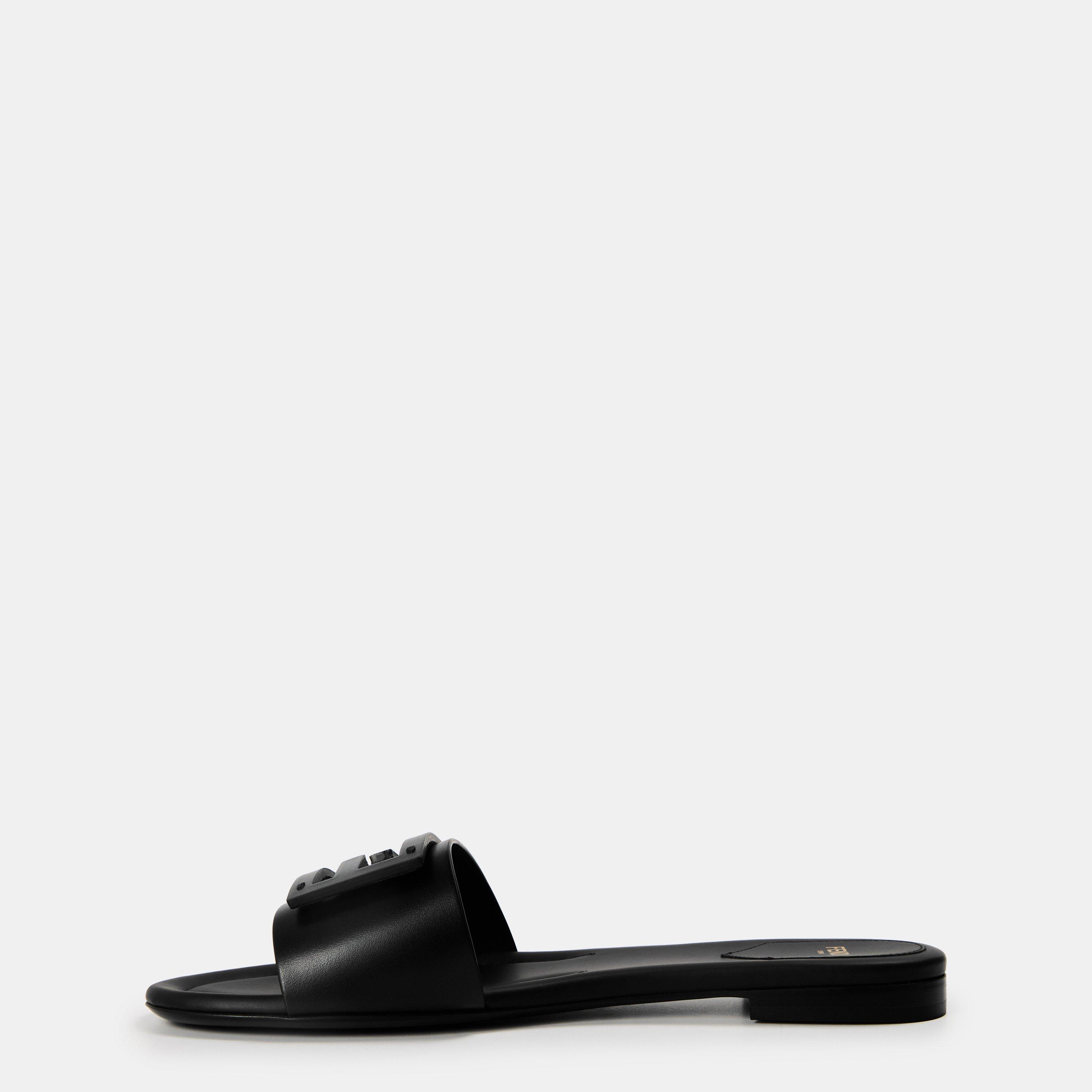 Nero - Fendi - Women's Baguet Slide Flat Sandals - 2
