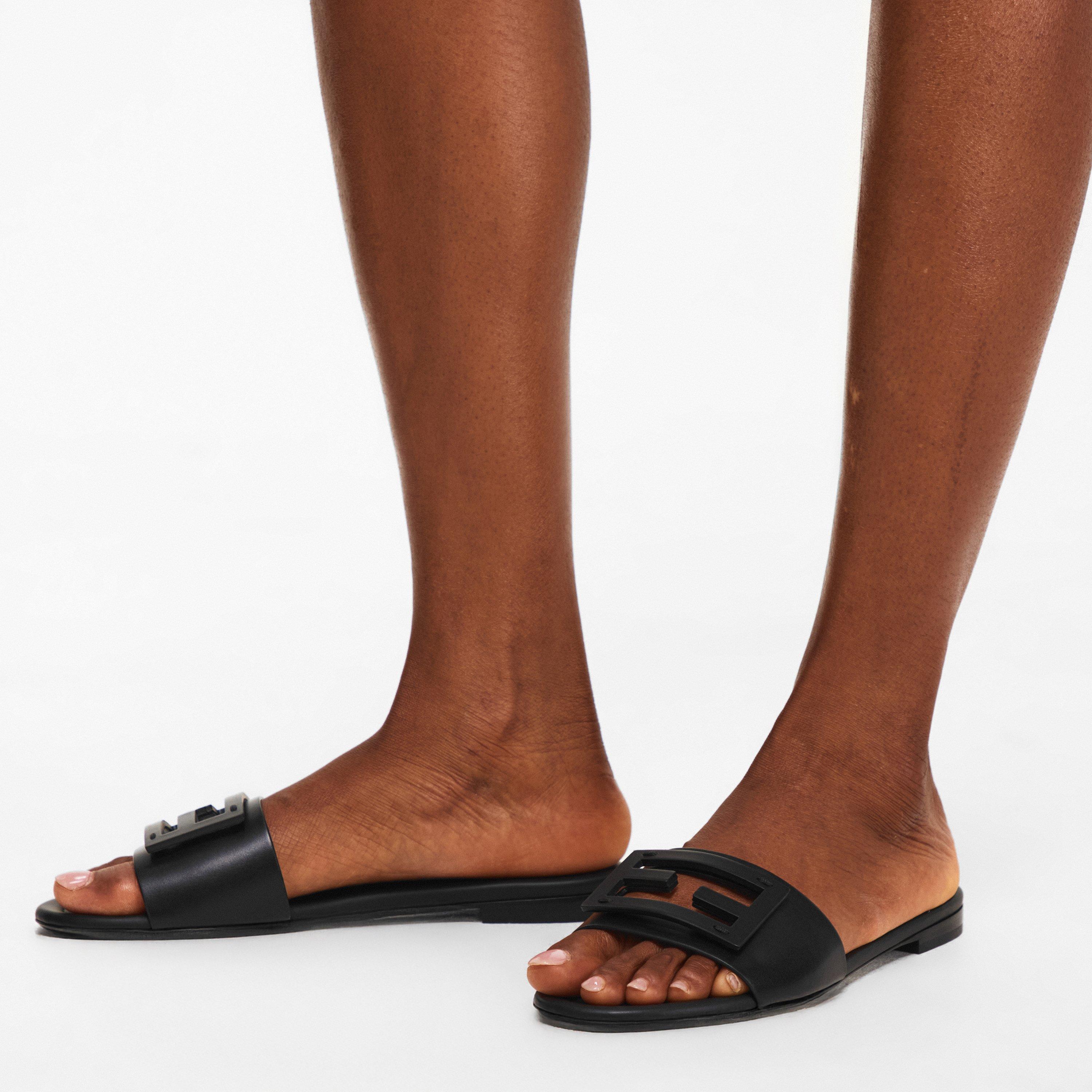 Nero - Fendi - Women's Baguet Slide Flat Sandals - 3