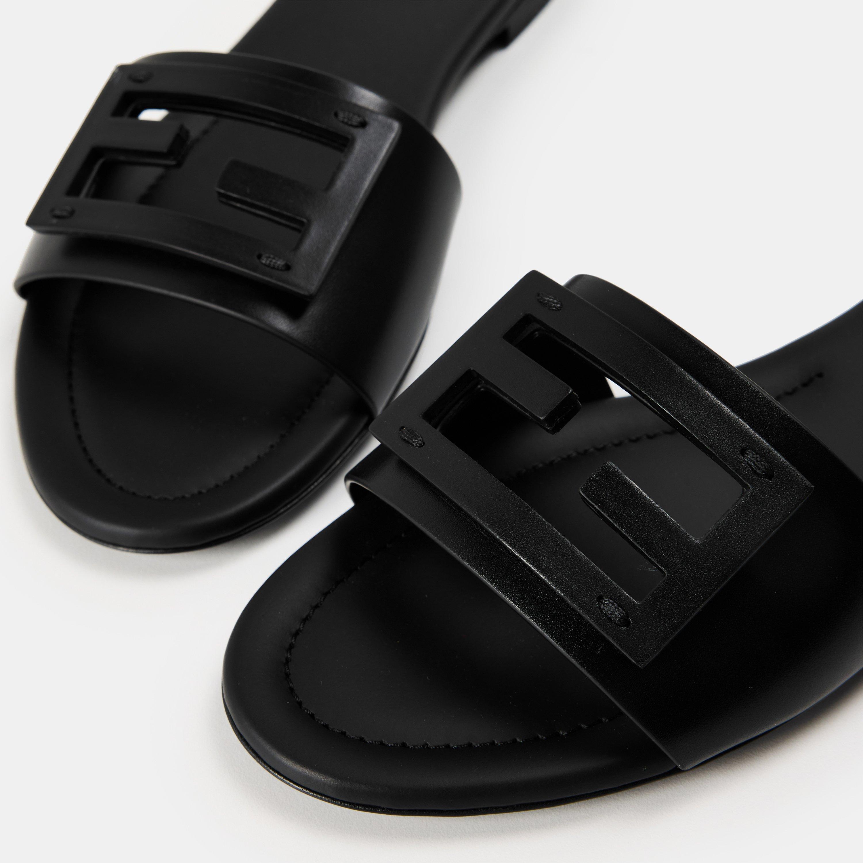 Nero - Fendi - Women's Baguet Slide Flat Sandals - 4