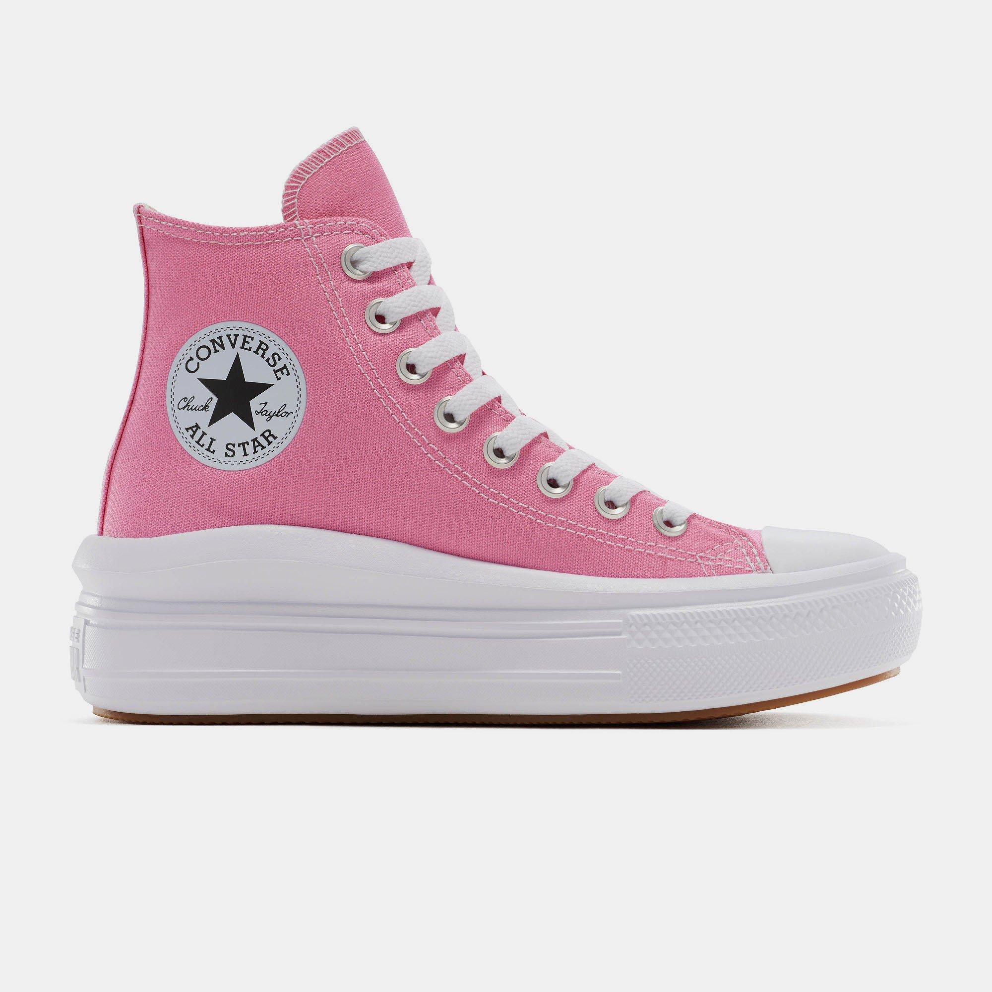 650-Pink/Whit - Converse - Women's Chuck Taylor All Star Mov Platform Trainers - 1