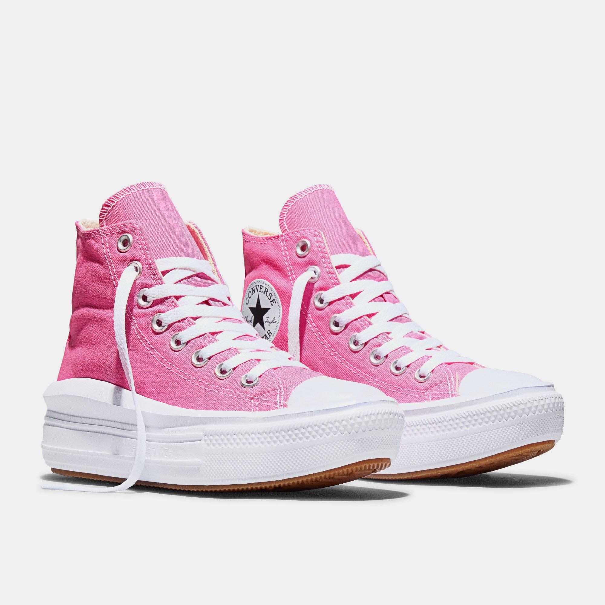 650-Pink/Whit - Converse - Women's Chuck Taylor All Star Mov Platform Trainers - 2