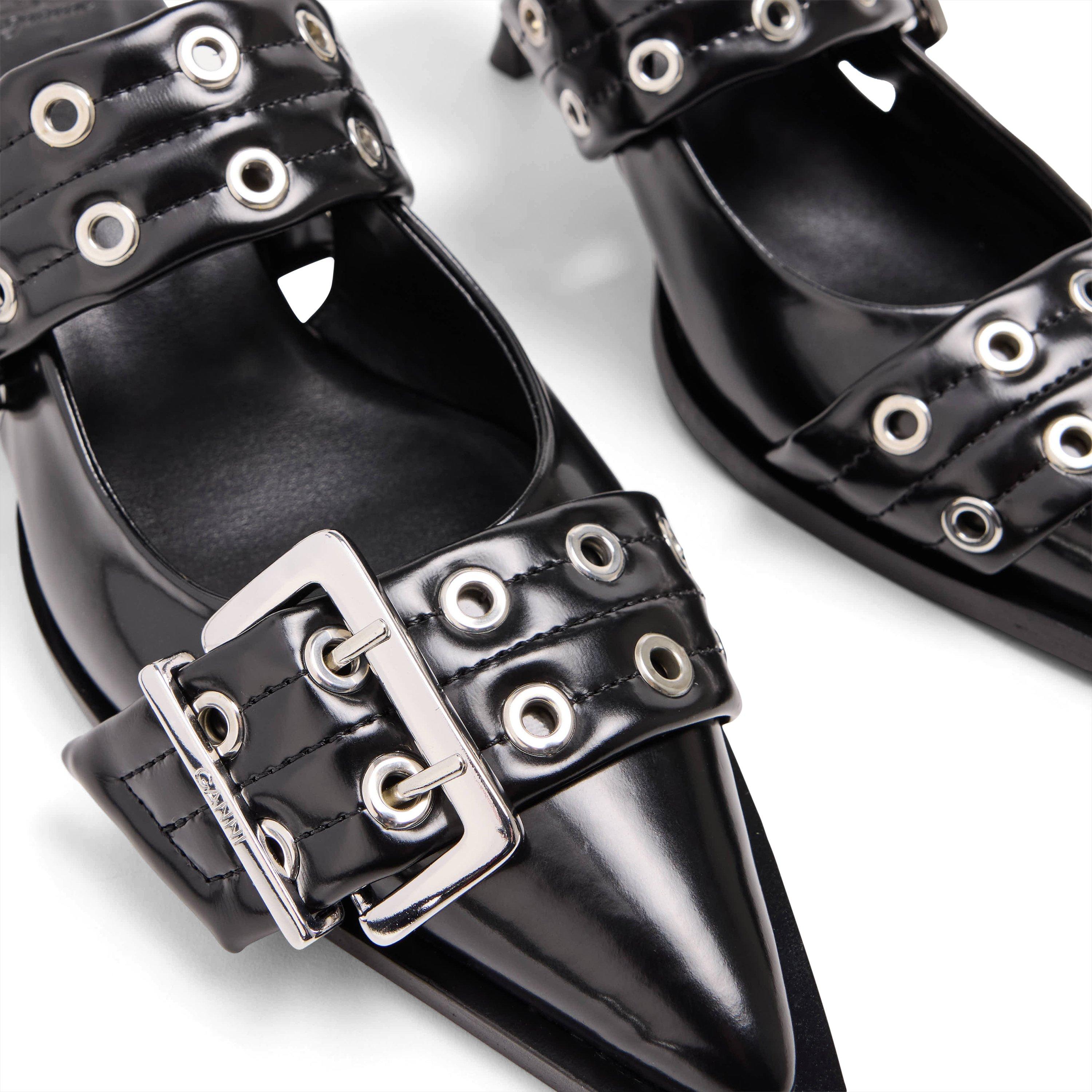 Black - Ganni - Ganni Buckle Heel Ld61 - 3