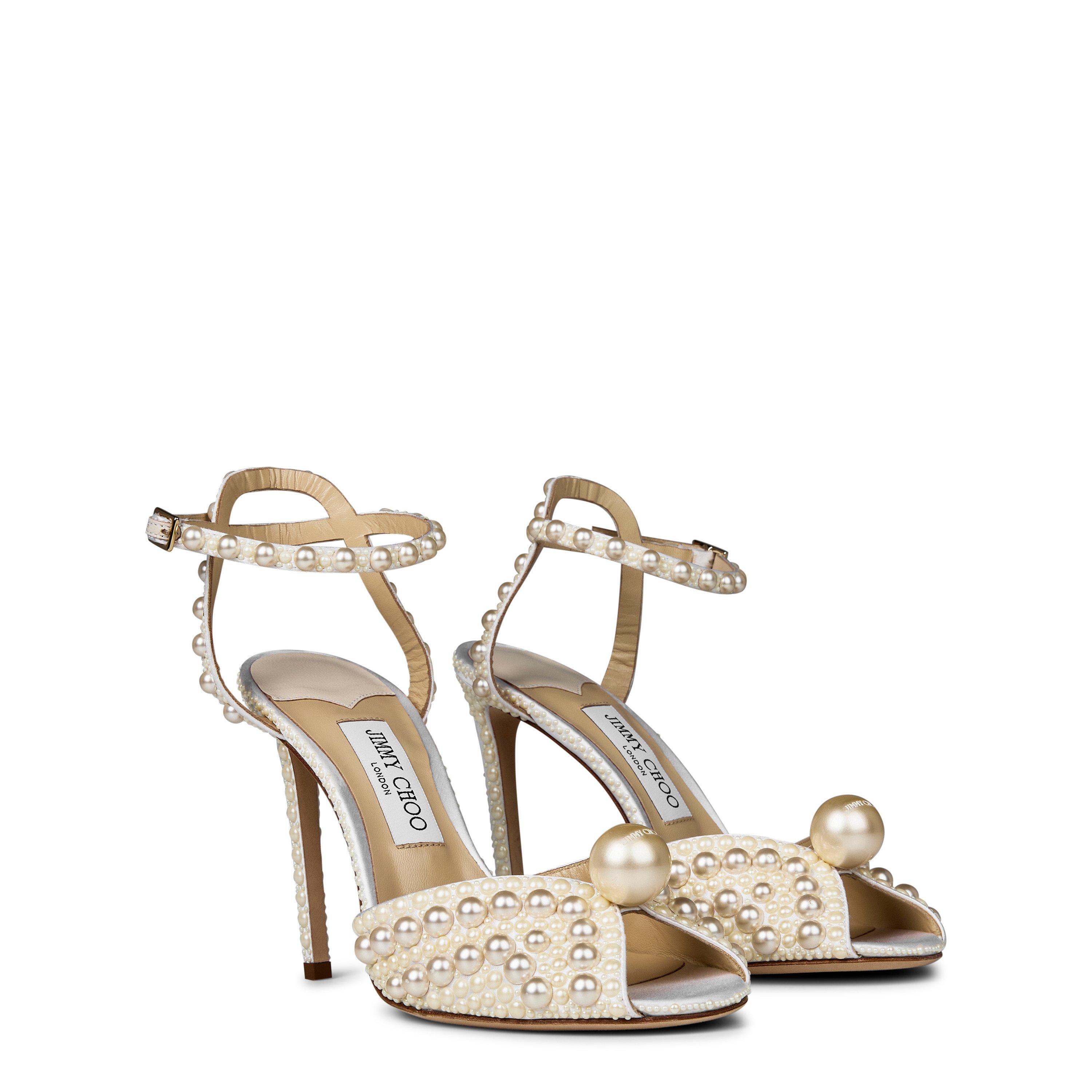 White Pearl - Jimmy Choo - Women's Pearl Sacora 100 Heels - 4