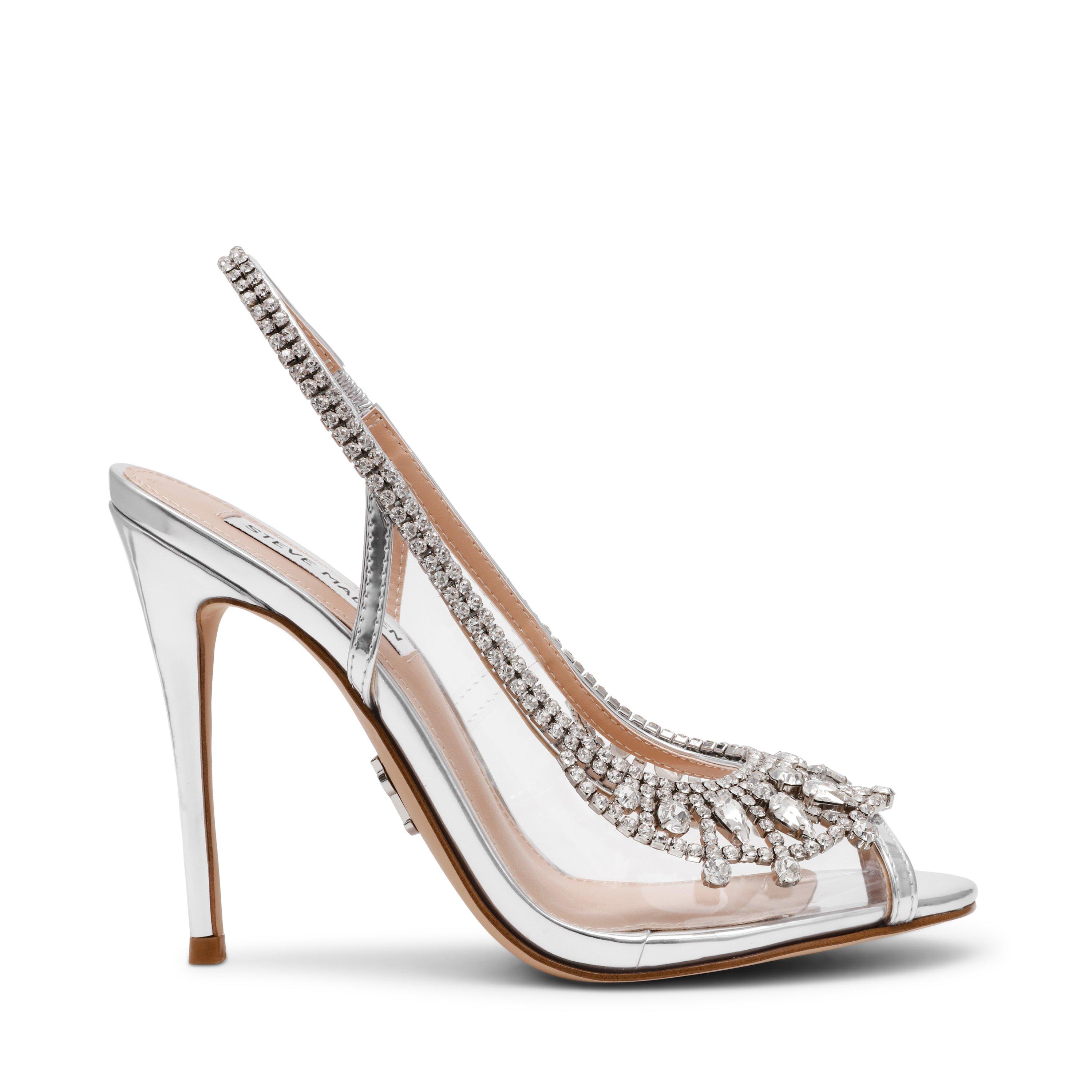 Steve Madden Women's Stiletto Court Shoes - Silver/Clear - 4 (37)