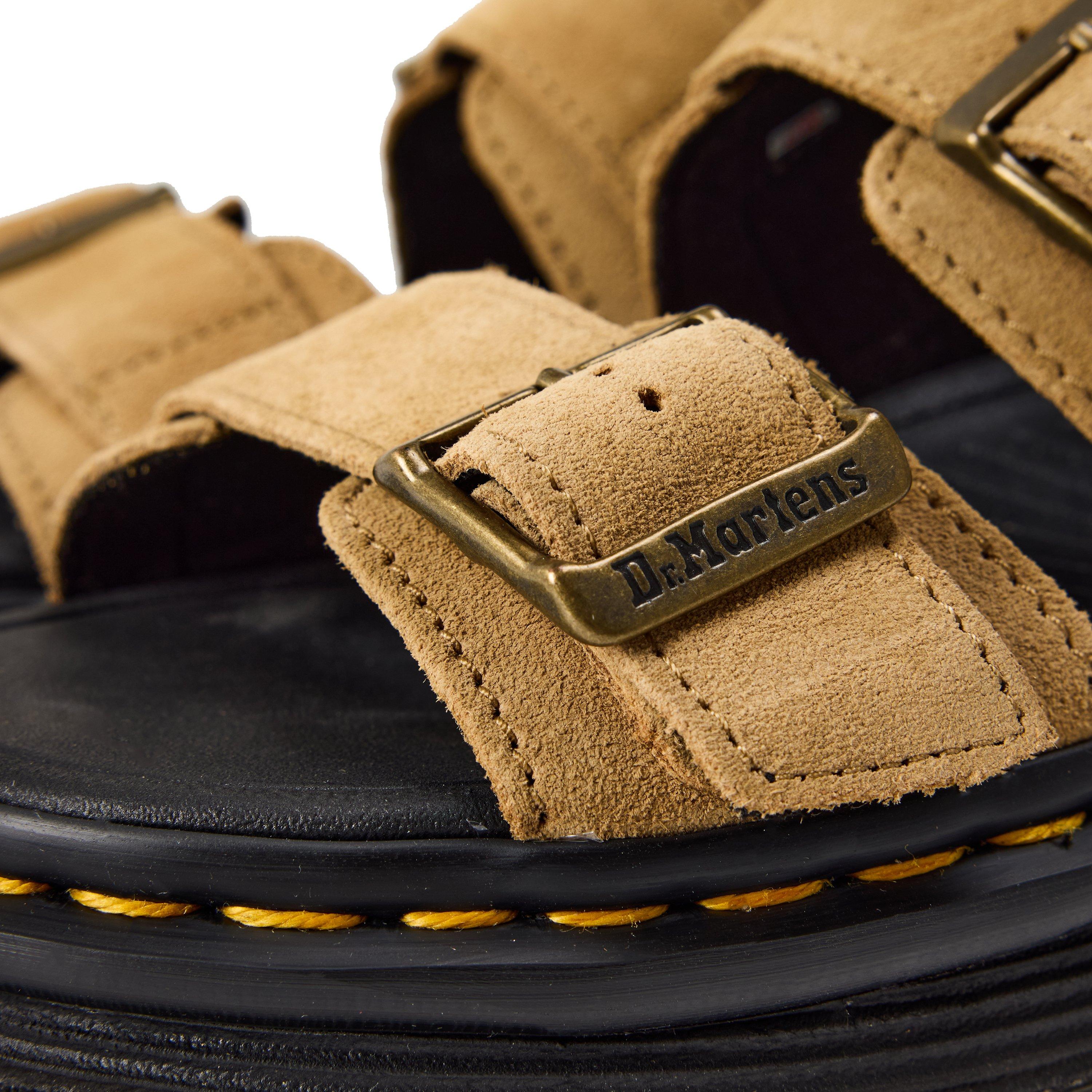 Savannah Tan - Dr Martens - Women's ZebZag Suede Leather Hook and Loop Flatform Sandals - 3