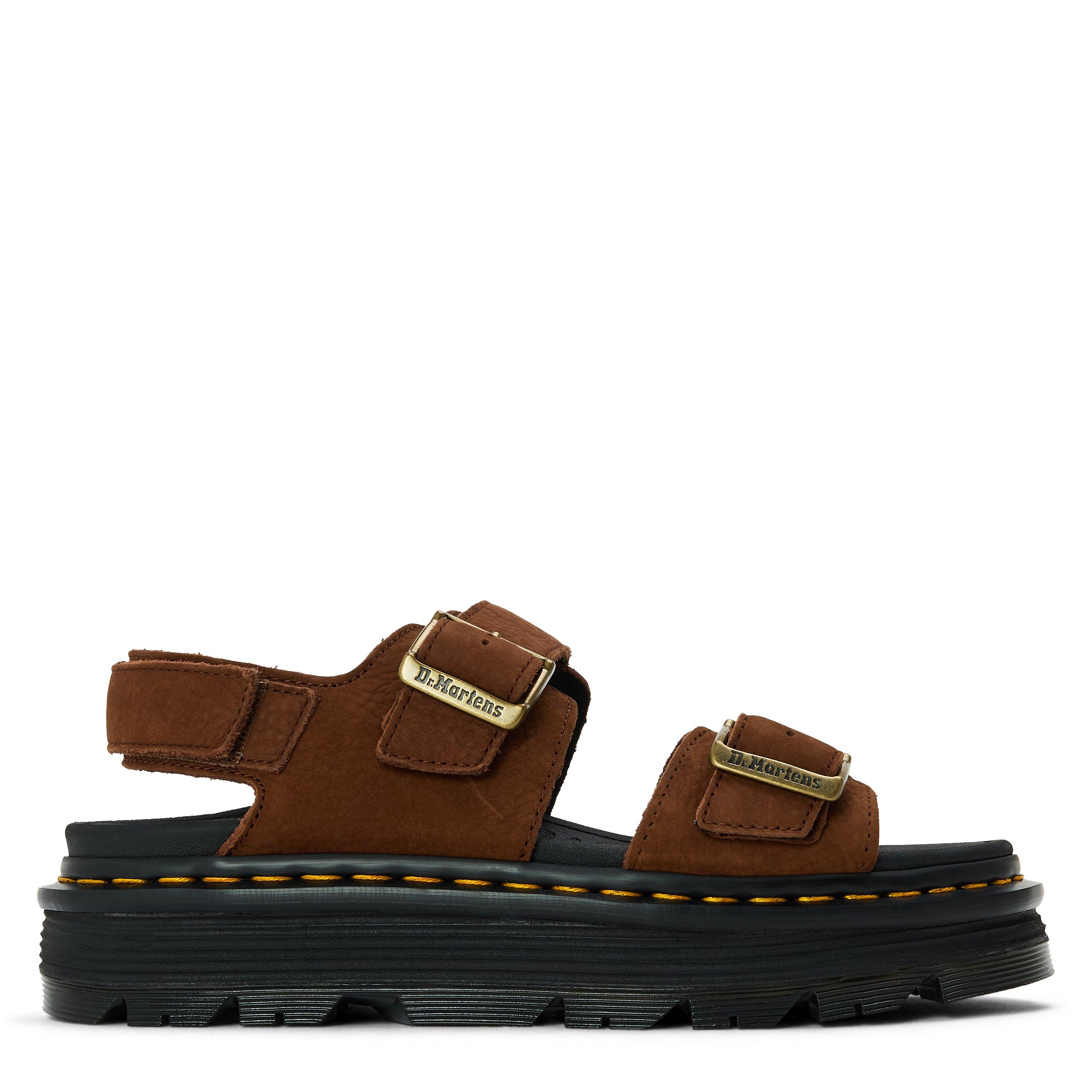 Women's ZebZag Suede Leather Hook and Loop Flatform Sandals