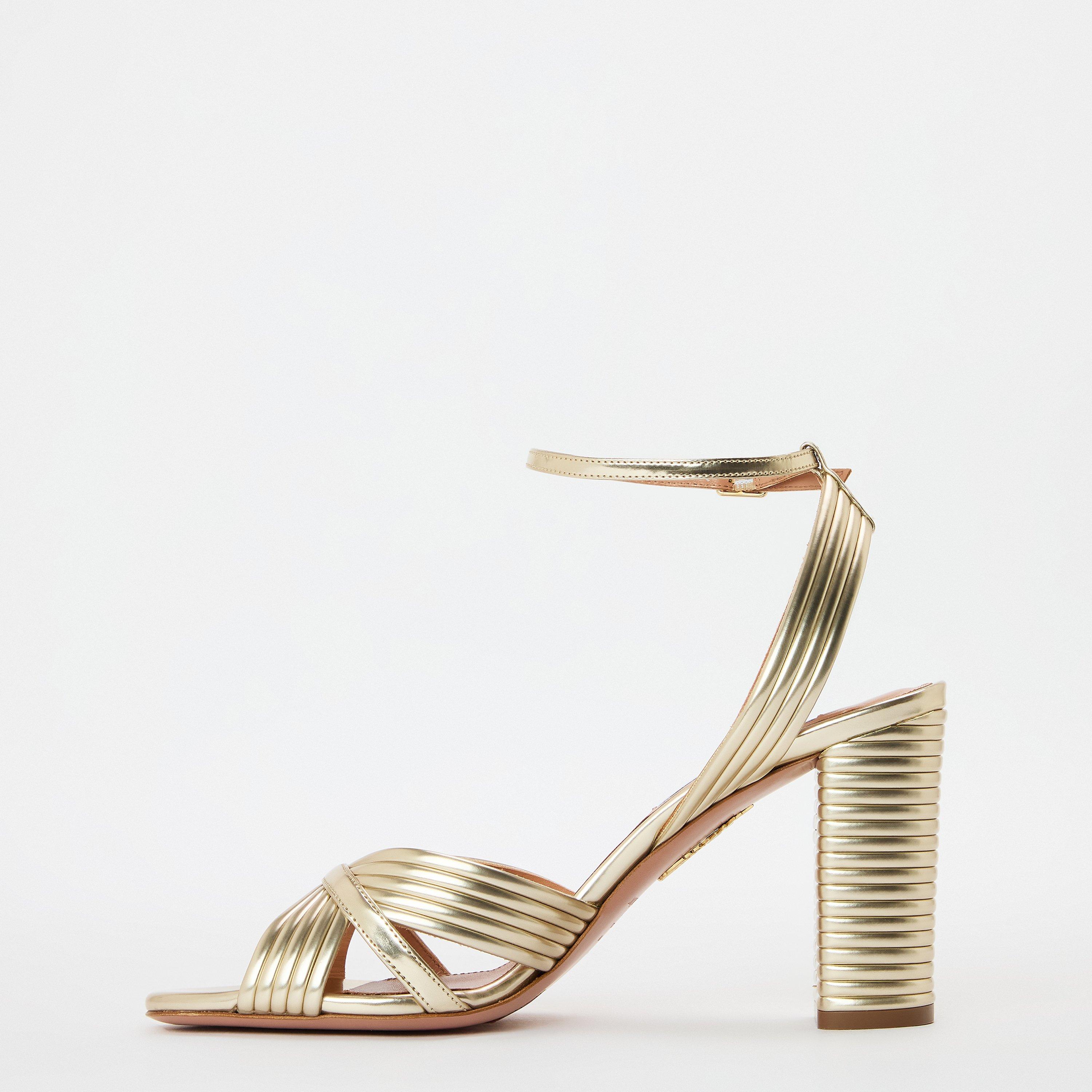 Light Gold - Aquazzura - Women's Very Sundance 85 Heeled Sandals - 2